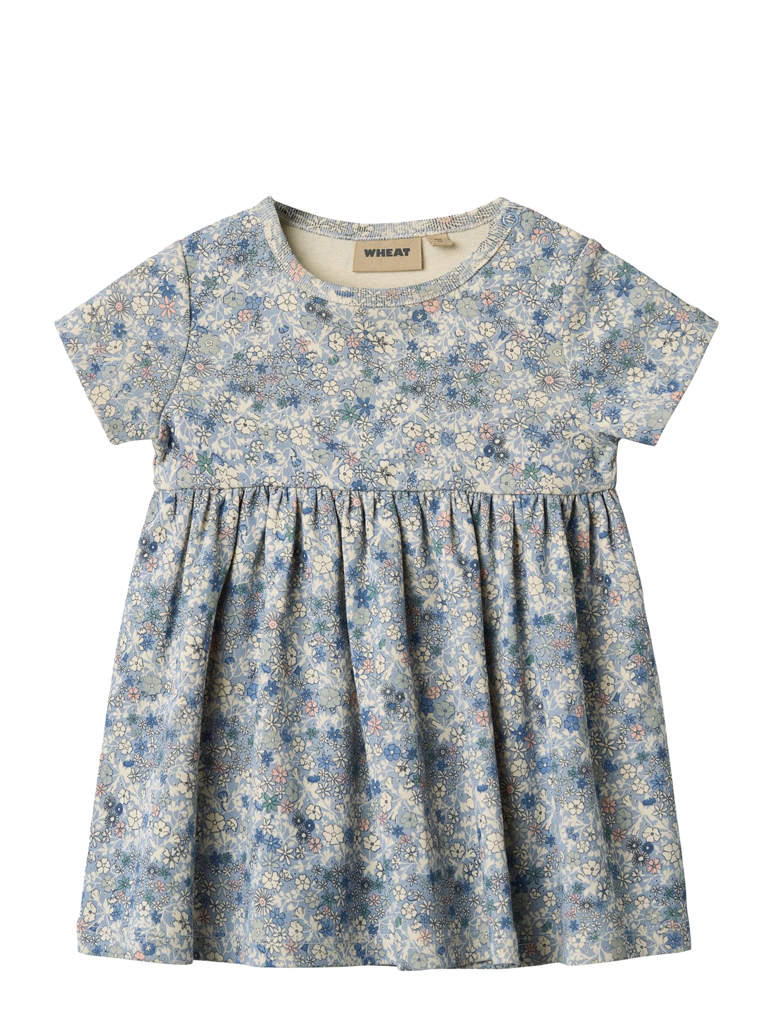 Wheat Jersey Dress S/S Nova - Klänningar & Kjolar - BLUE SUMMER FLOWERS / blue