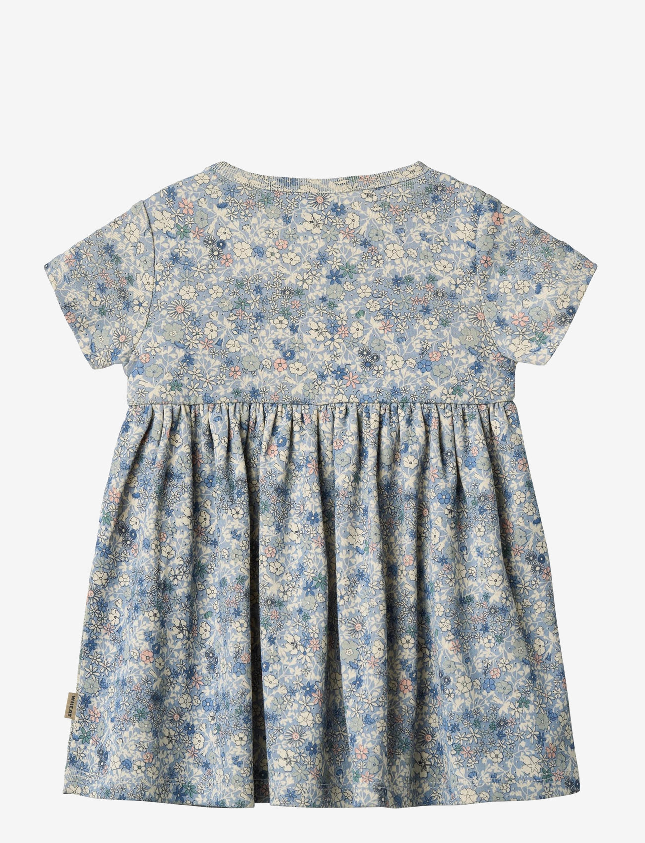 Wheat - Jersey Dress S/S Nova - kortärmade babyklänningar - blue summer flowers - 1