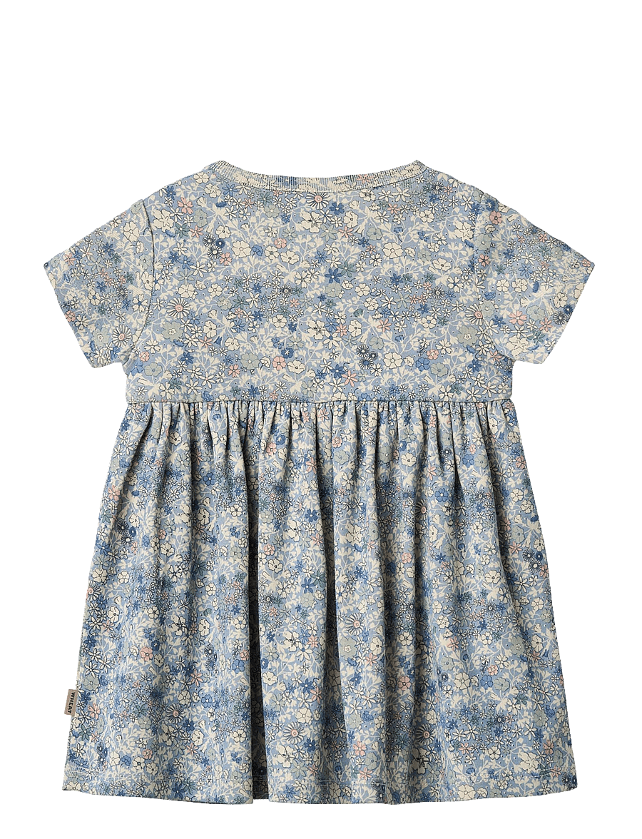 Wheat - Jersey Dress S/S Nova - kurzärmelige babykleider - blue summer flowers - 1