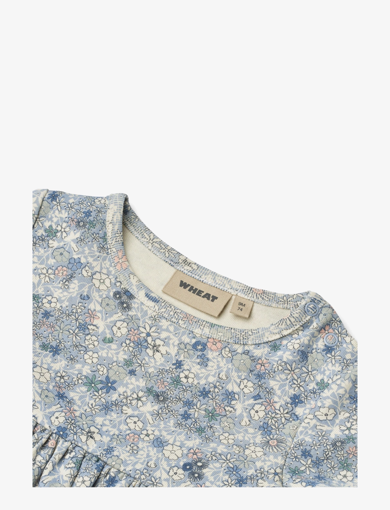 Wheat - Jersey Dress S/S Nova - kurzärmelige babykleider - blue summer flowers - 2