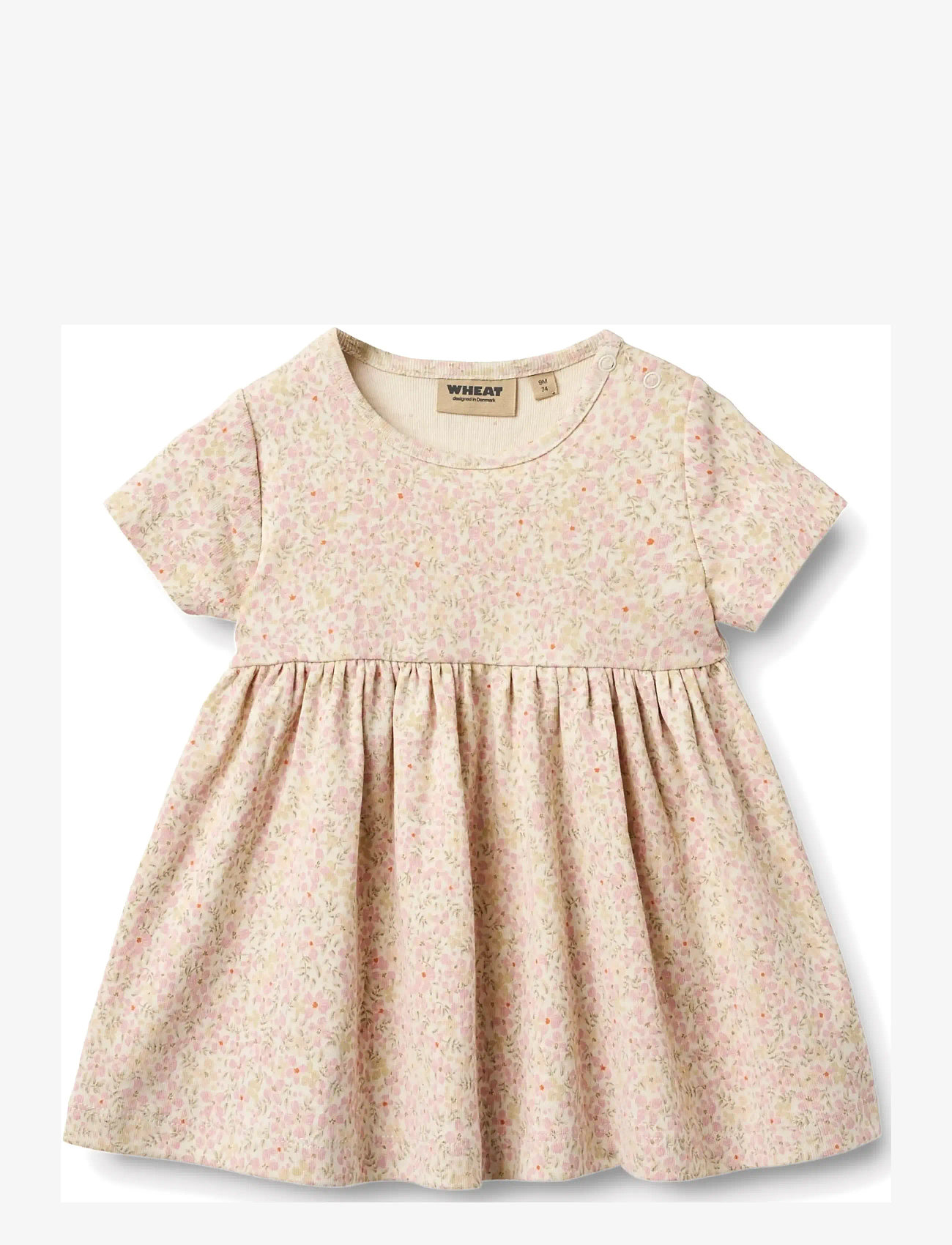 Wheat - Jersey Dress S/S Nova - kortærmede babykjoler - coral flowers - 0