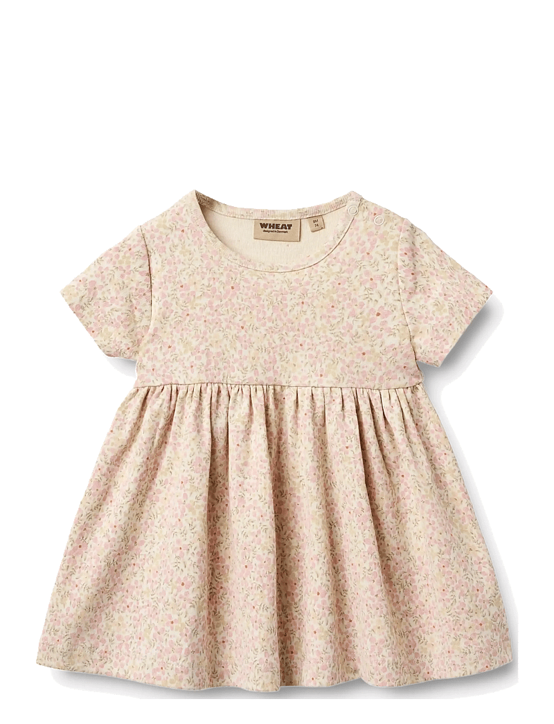 Wheat - Jersey Dress S/S Nova - kortærmede babykjoler - coral flowers - 0