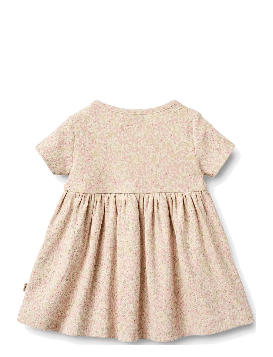 Wheat - Jersey Dress S/S Nova - kortärmade babyklänningar - coral flowers - 1
