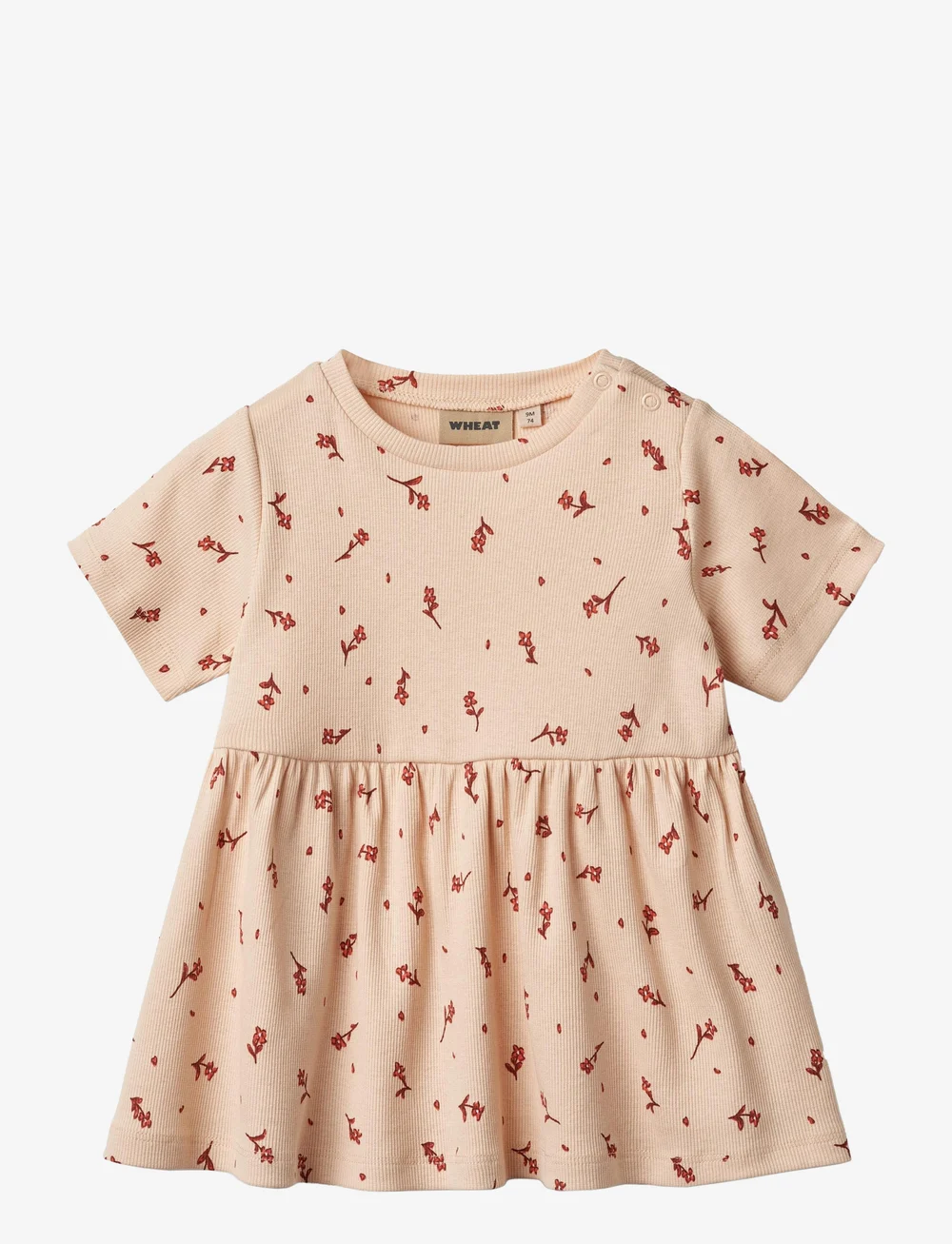 Wheat - Jersey Dress S/S Anna - lühikeste varrukatega beebi kleidid - rose water flowers - 0
