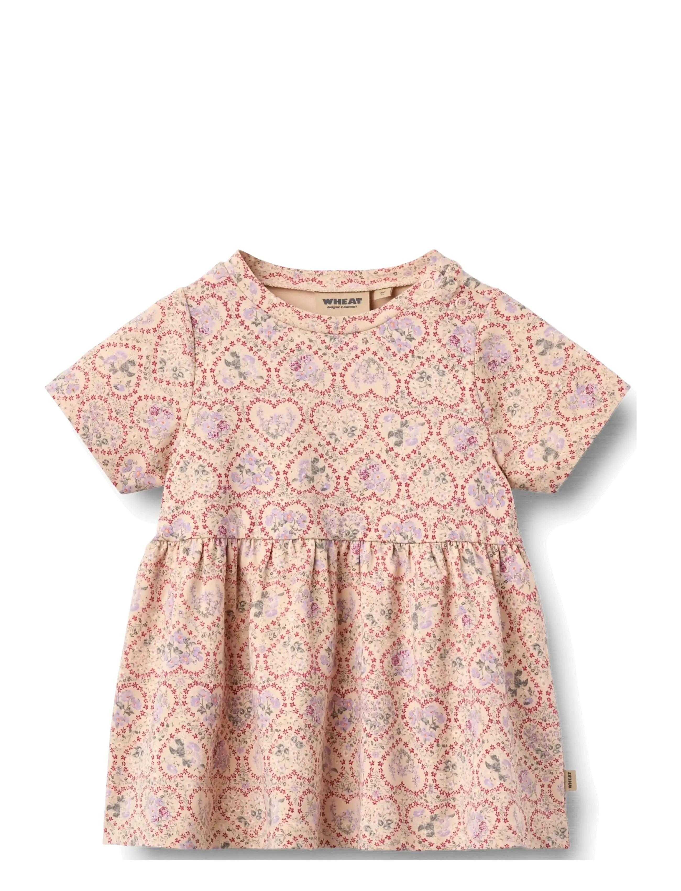 Wheat Jersey Dress S/S Anna, 92, Multi/patterned, Babykjoler > Kortærmede Babykjoler, Børn
