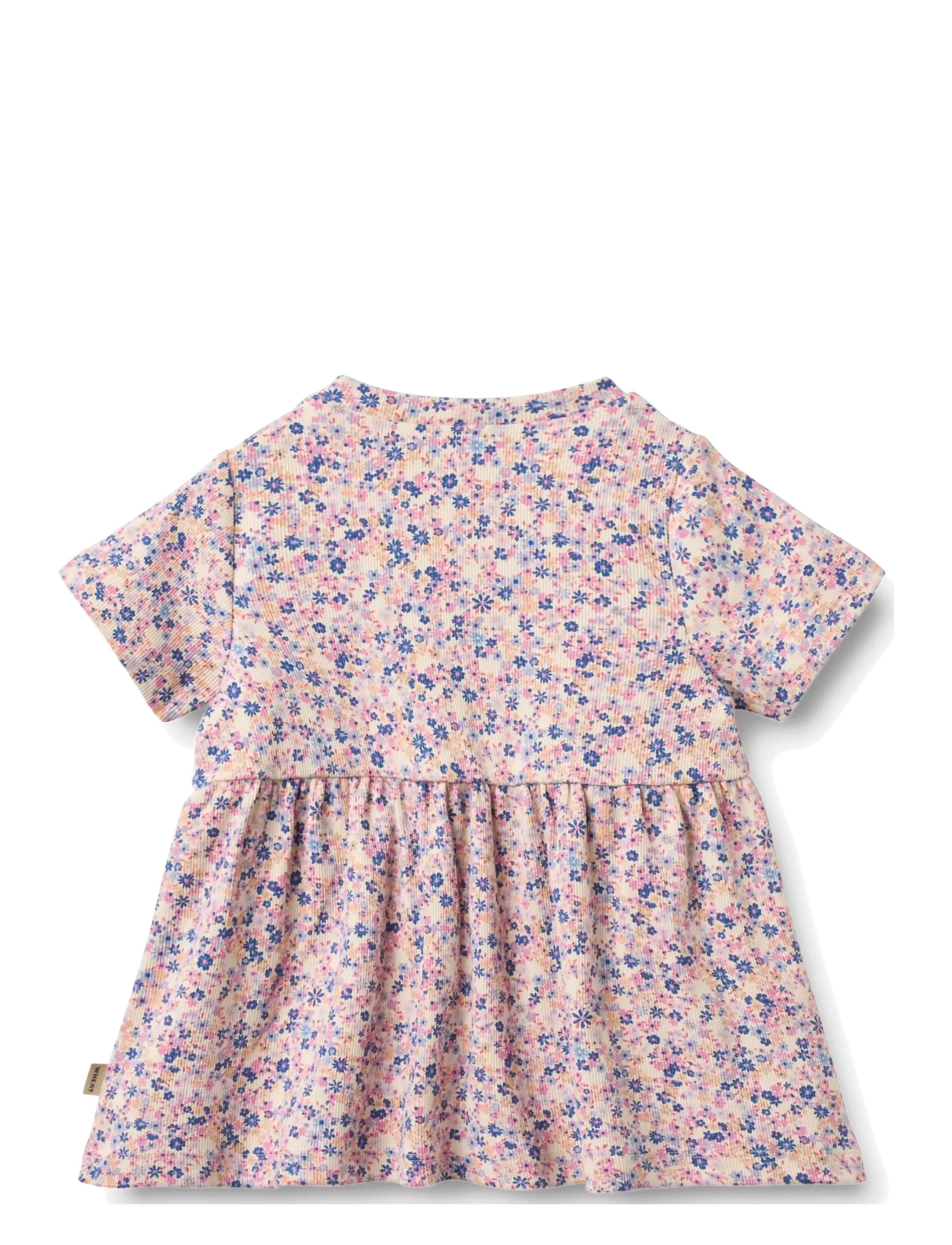 Wheat - Jersey Dress Anna - lühikeste varrukatega beebi kleidid - pink blue flowers - 1