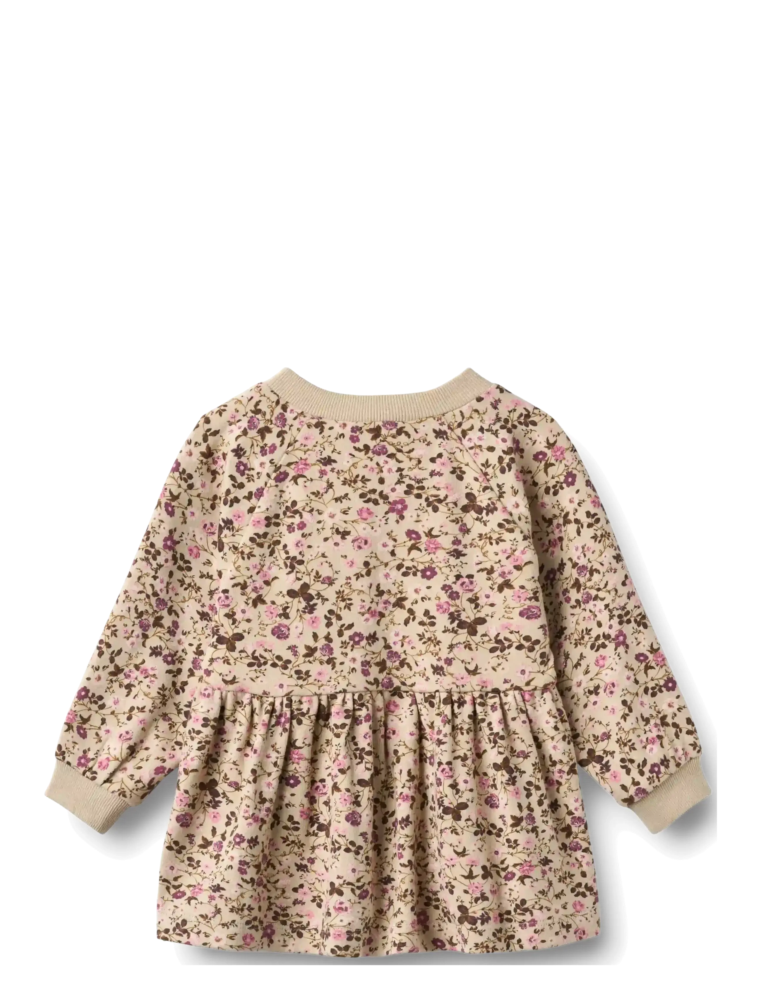 Wheat - Jersey dress L/S Dorthea - soft sand flower wine - 1