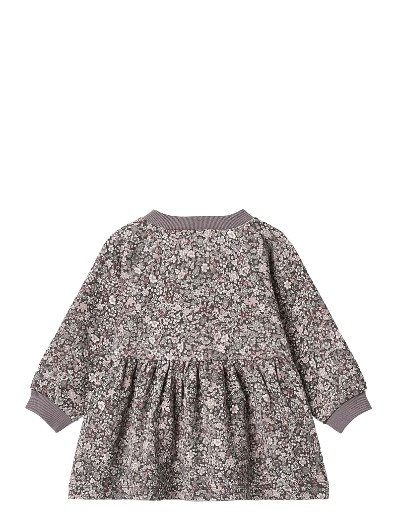Wheat - Jersey Dress L/S Dorthea - langärmelige babykleider - purple stone flowers - 1