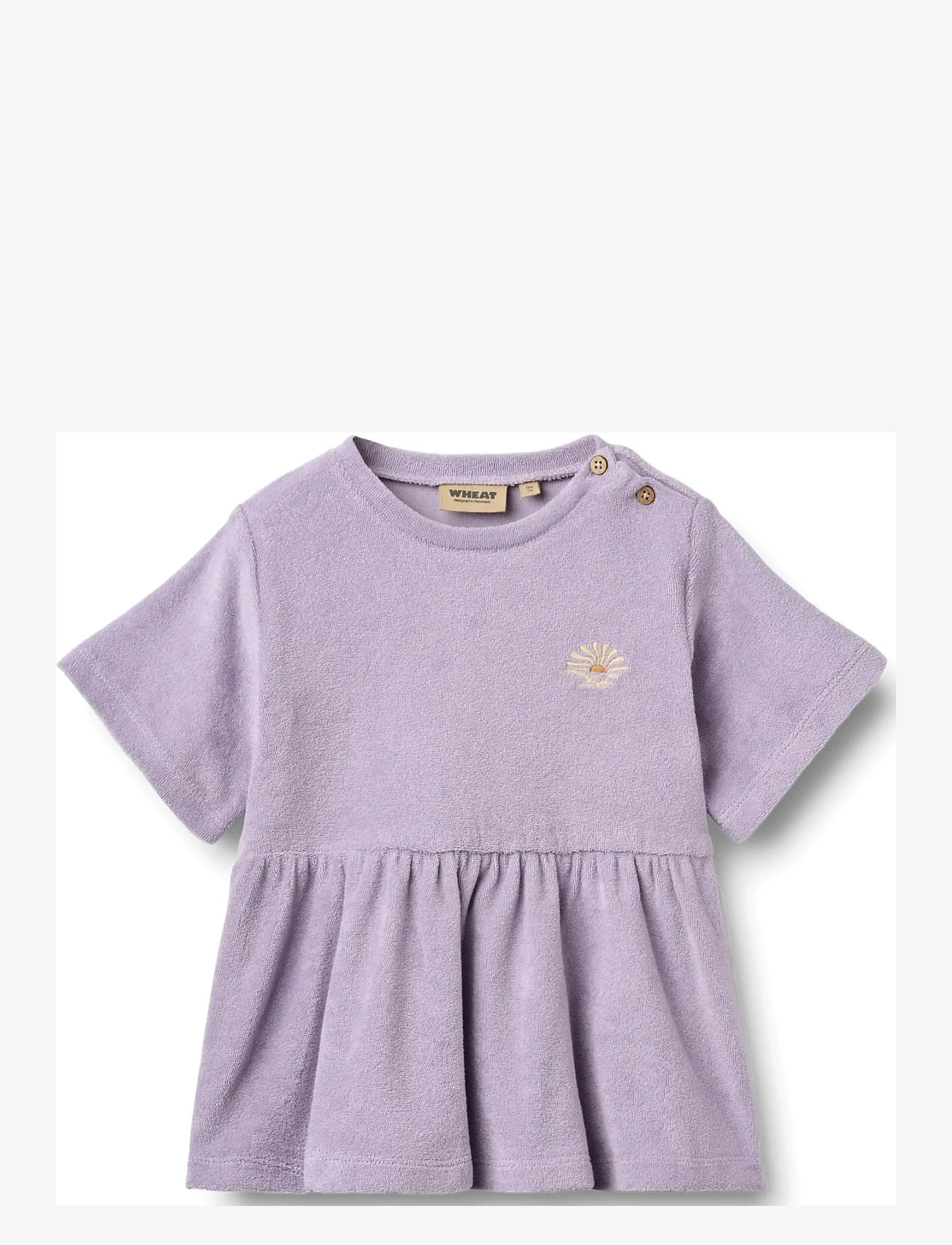 Wheat - Jersey dress S/S Astrid - kortærmede babykjoler - warm cosmic lilac - 0