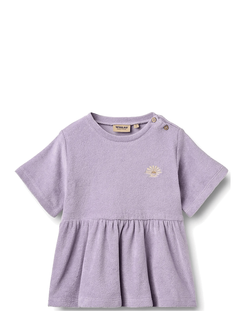 Wheat - Jersey dress S/S Astrid - kortærmede babykjoler - warm cosmic lilac - 0
