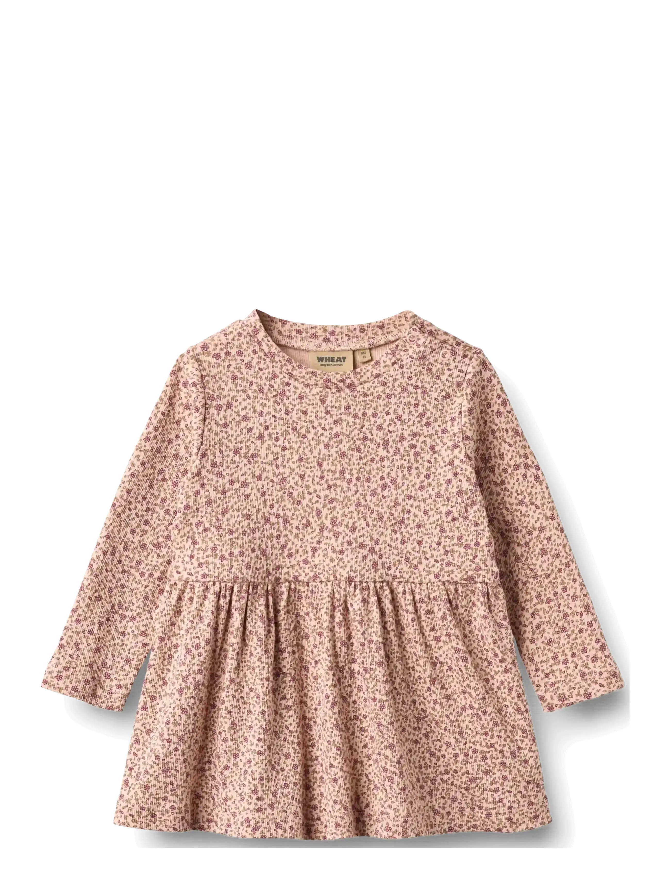 Wheat Jersey dress L/S Sessa - Långärmade babyklänningar - DIME ROSE SMALL FLOWERS / pink/rose