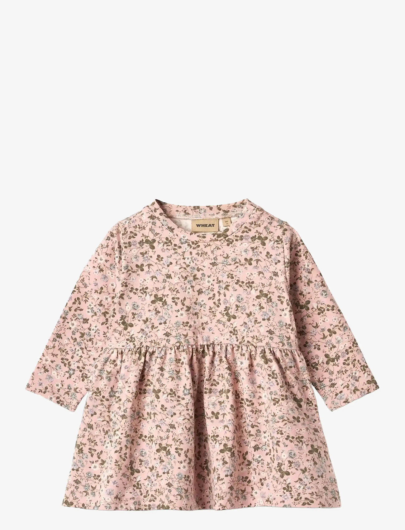 Wheat - Jersey Dress L/S Sessa - langärmelige babykleider - rose powder flowers - 0