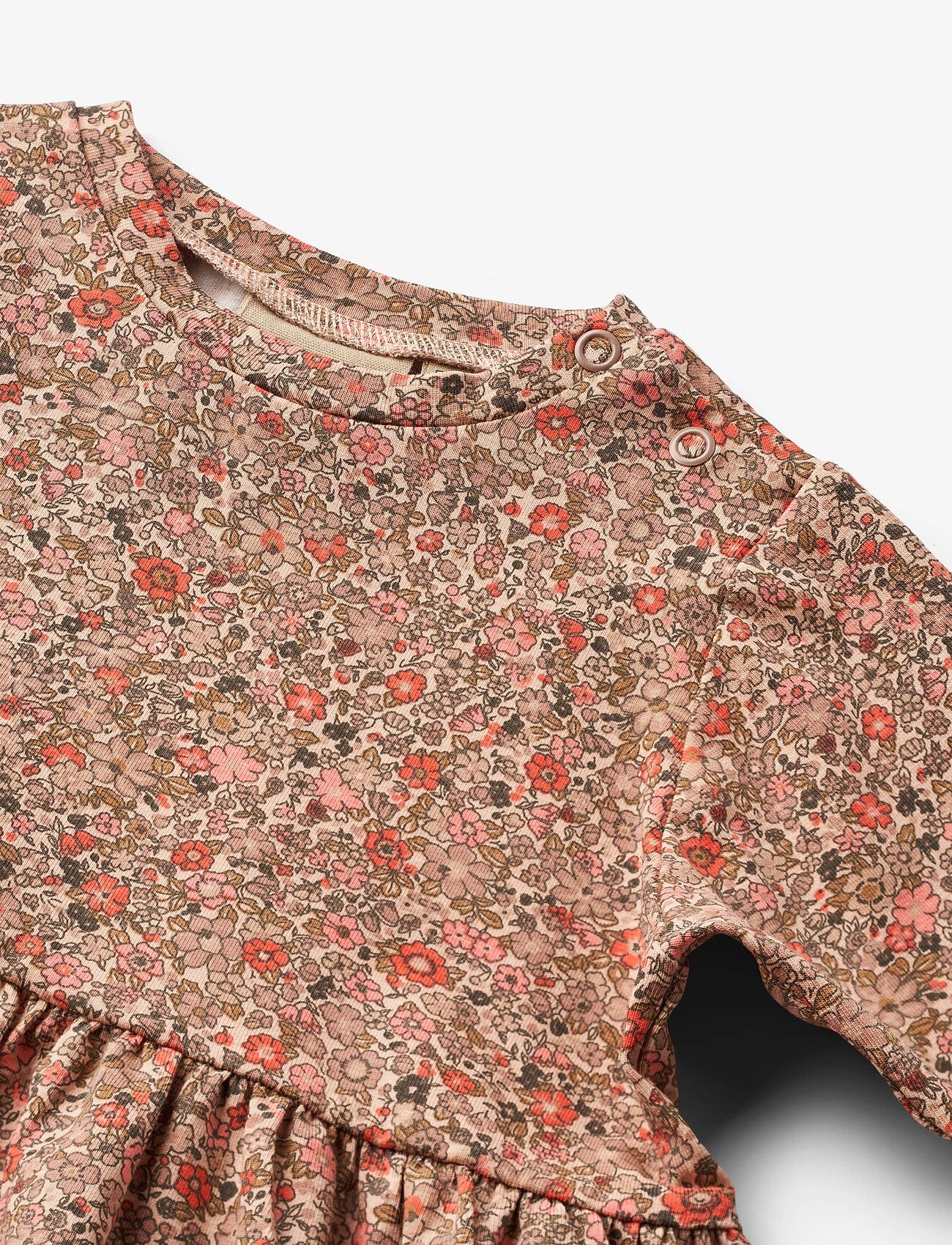 Wheat - Jersey Dress L/S Sessa - långärmade babyklänningar - rose flower meadow - 2