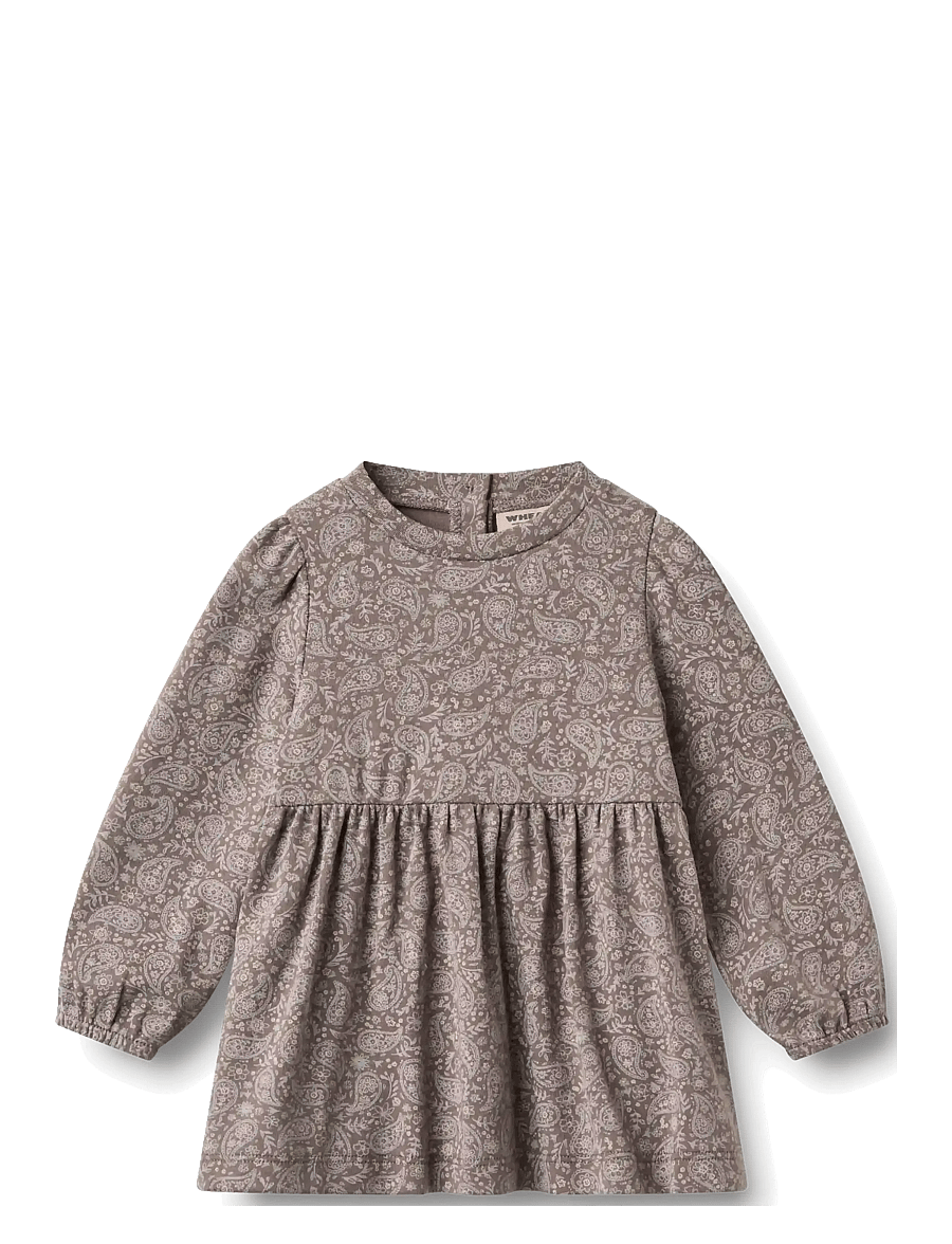 Wheat - Jersey Dress L/S Eliane - langärmelige babykleider - purple plum paisley - 0