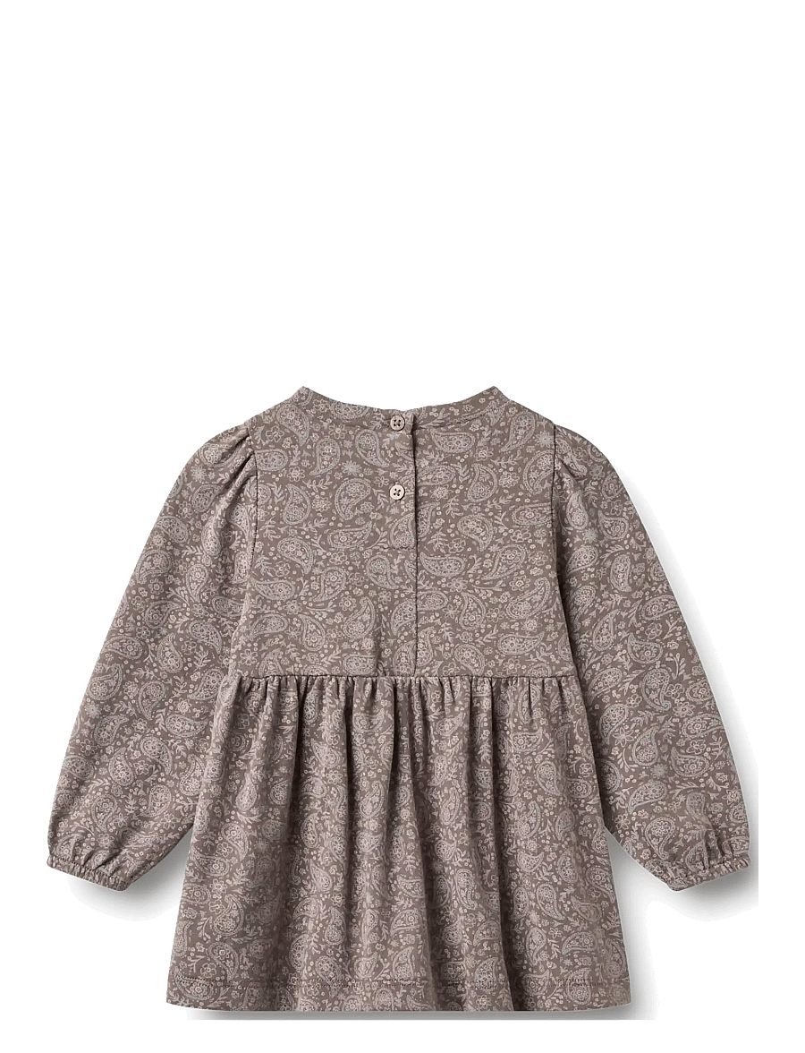 Wheat - Jersey Dress L/S Eliane - langärmelige babykleider - purple plum paisley - 1