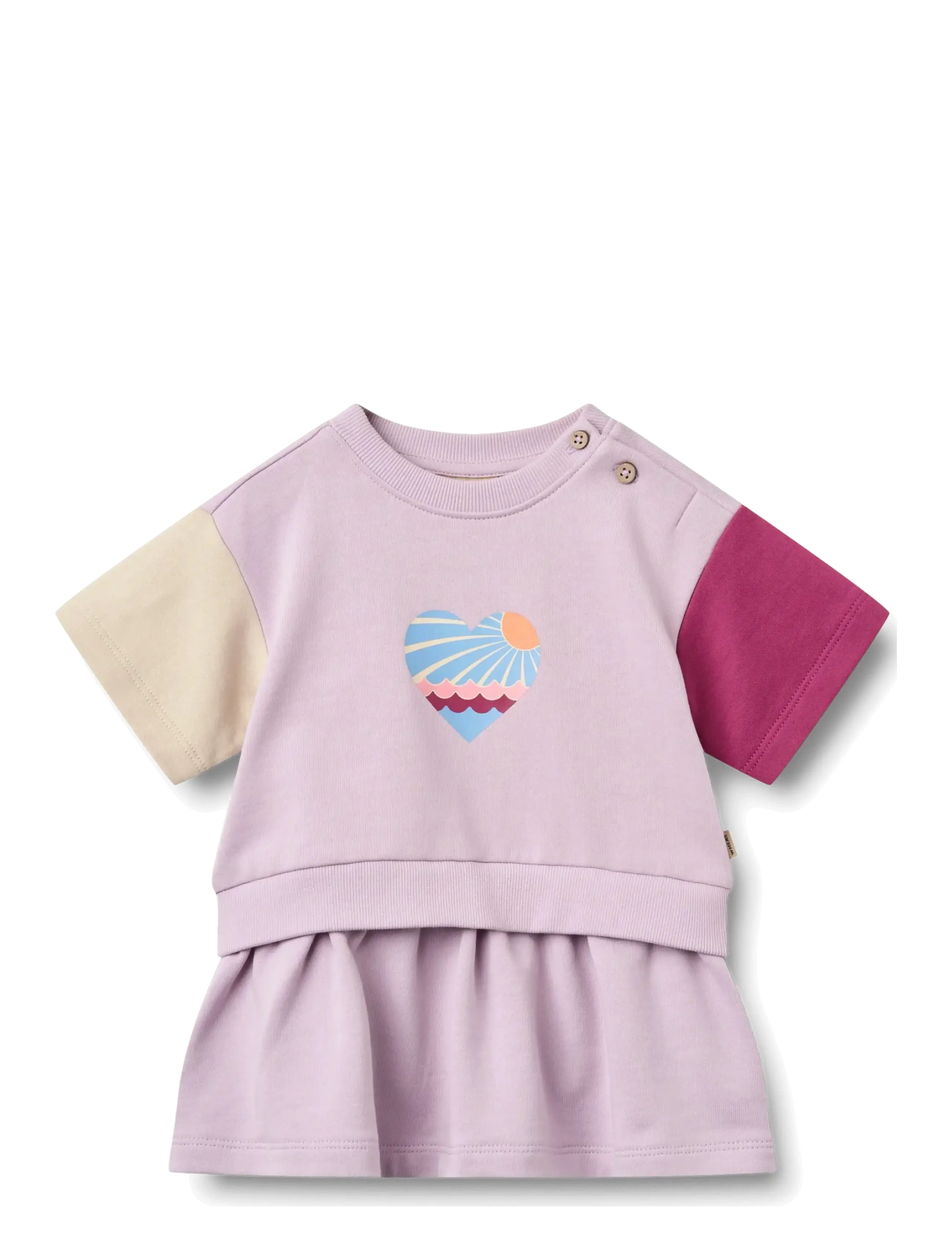 Wheat Sweat Dress S/S Mey - Clothing - LAVENDER GLOW / multi