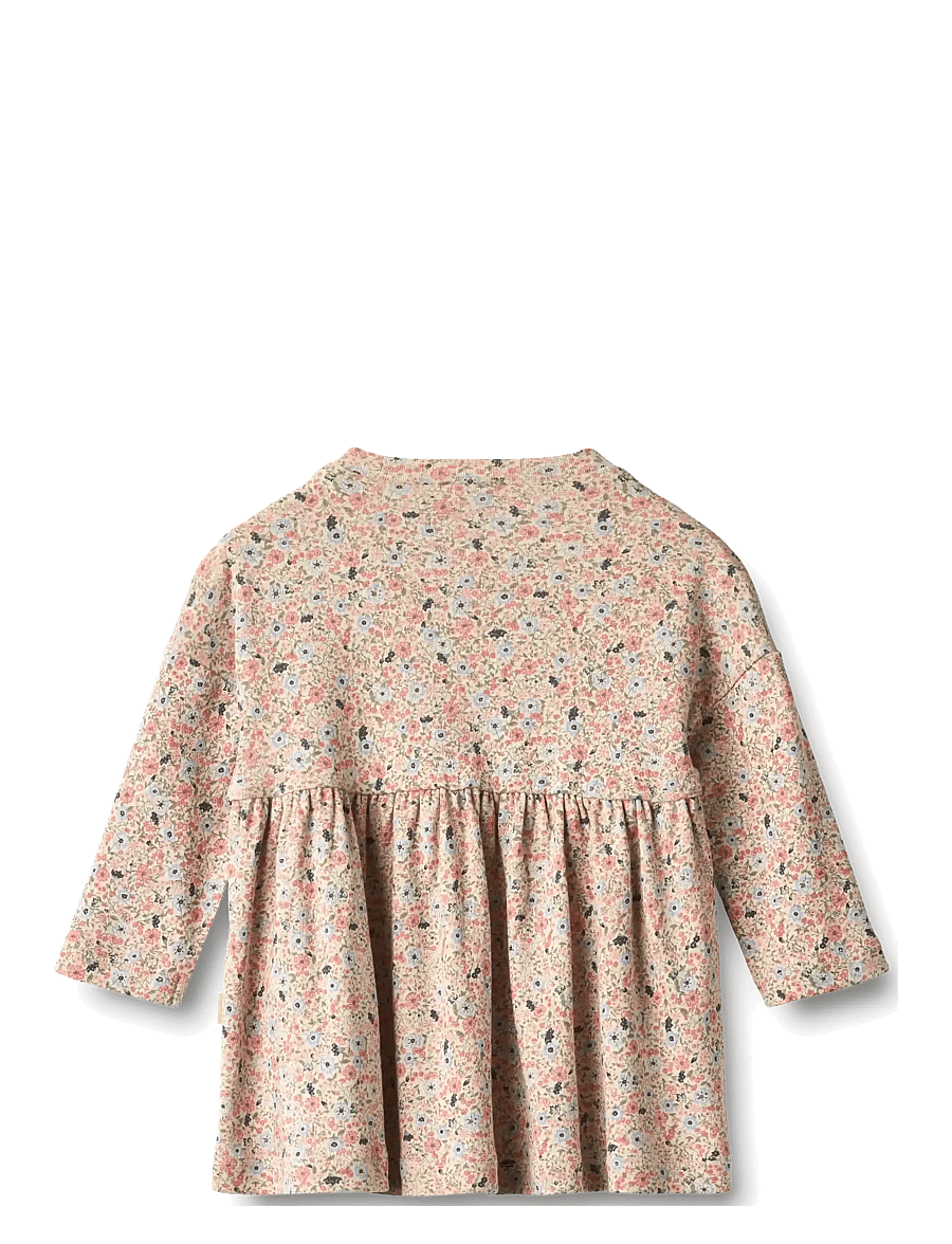 Wheat - Jersey dress L/S Emmy - grey cloud flowers - 1