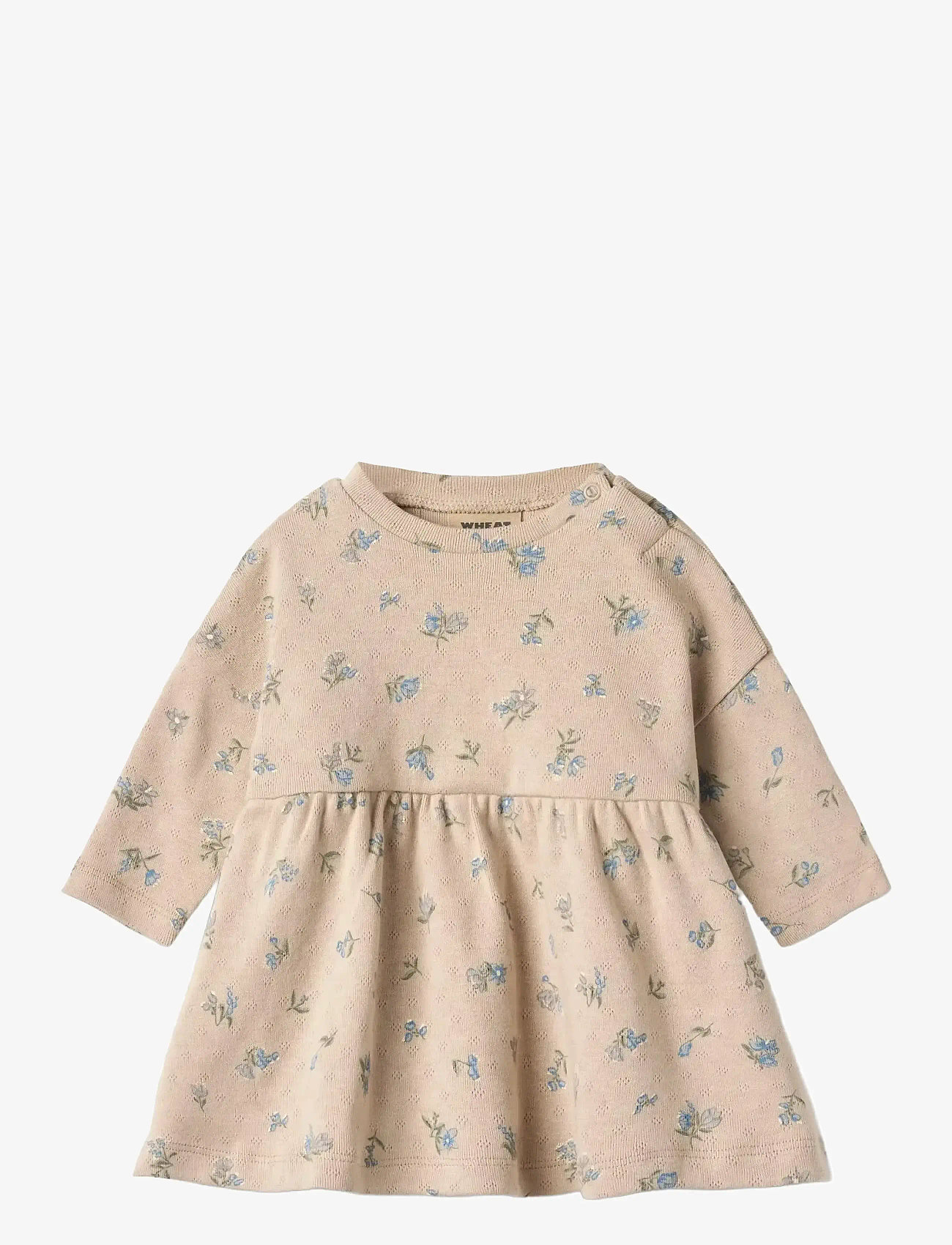 Wheat - jersey Dress L/S Emmy - long-sleeved baby dresses - warm sand flowers - 0