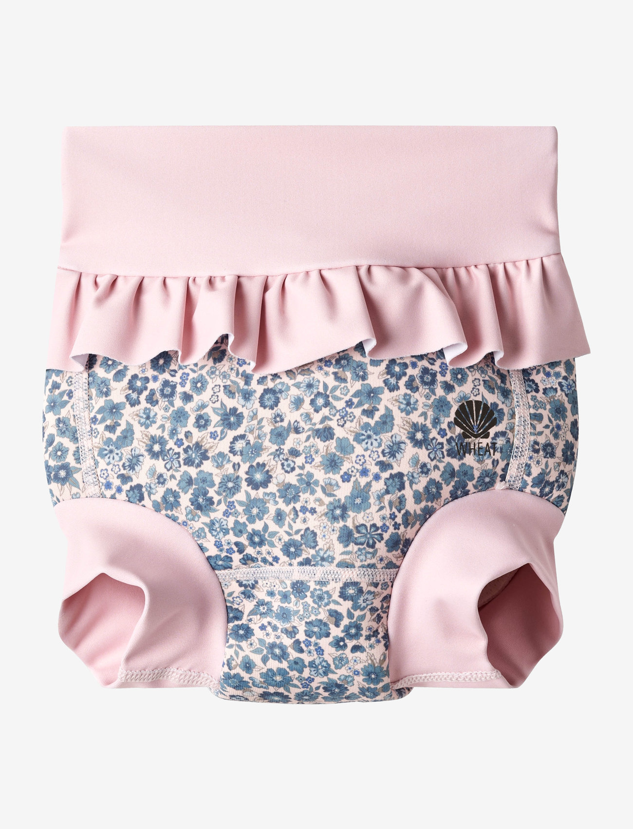 Wheat - Neoprene Swim Pants Ruffle - blue flower meadow - 0