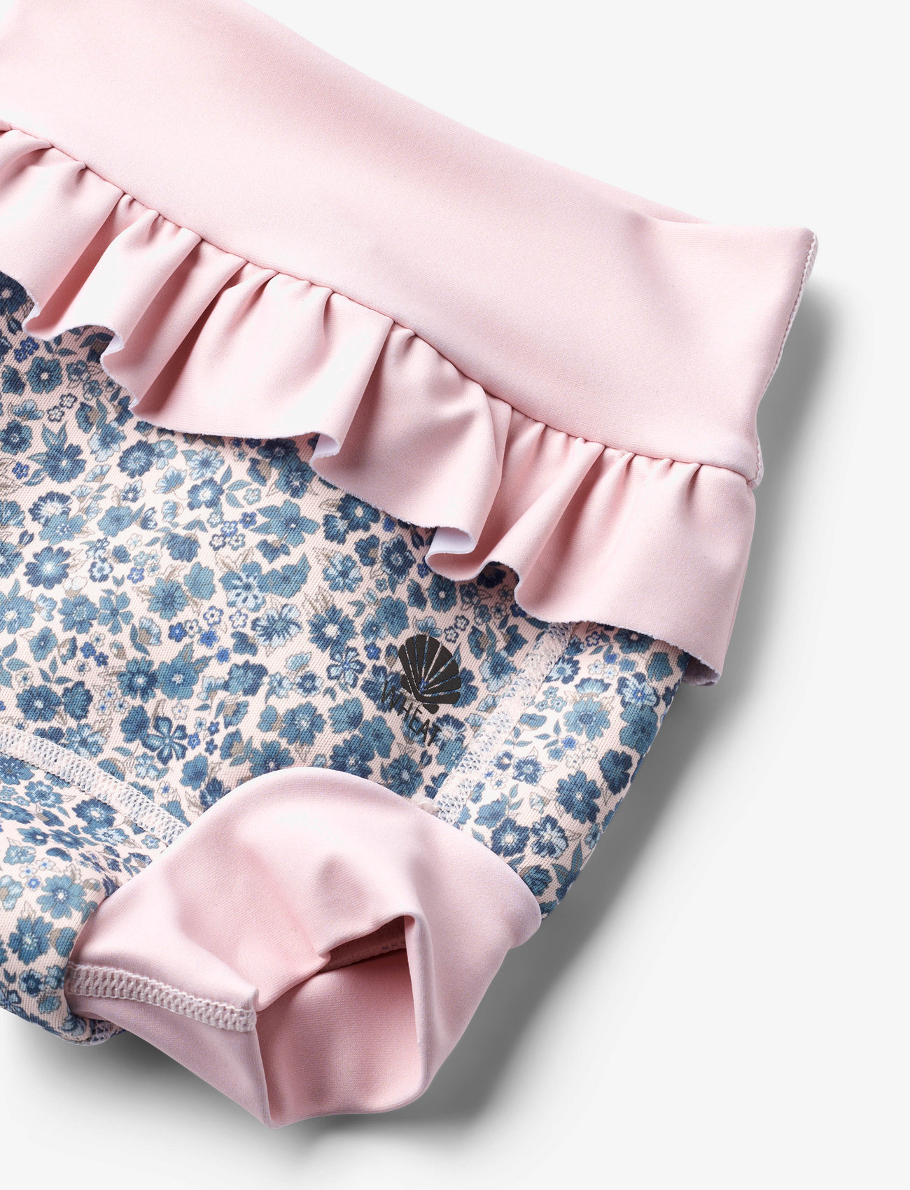 Wheat - Neoprene Swim Pants Ruffle - blue flower meadow - 2