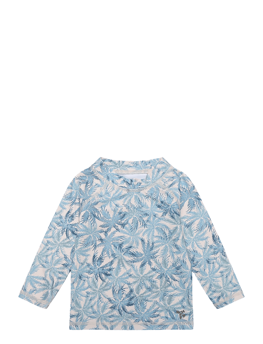 Wheat - Swim T-shirt L/S Dilan - bade-oberteile - blue palm - 0