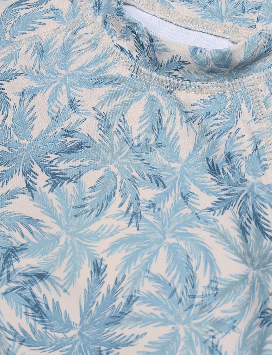 Wheat - Swim T-shirt L/S Dilan - bade-oberteile - blue palm - 2