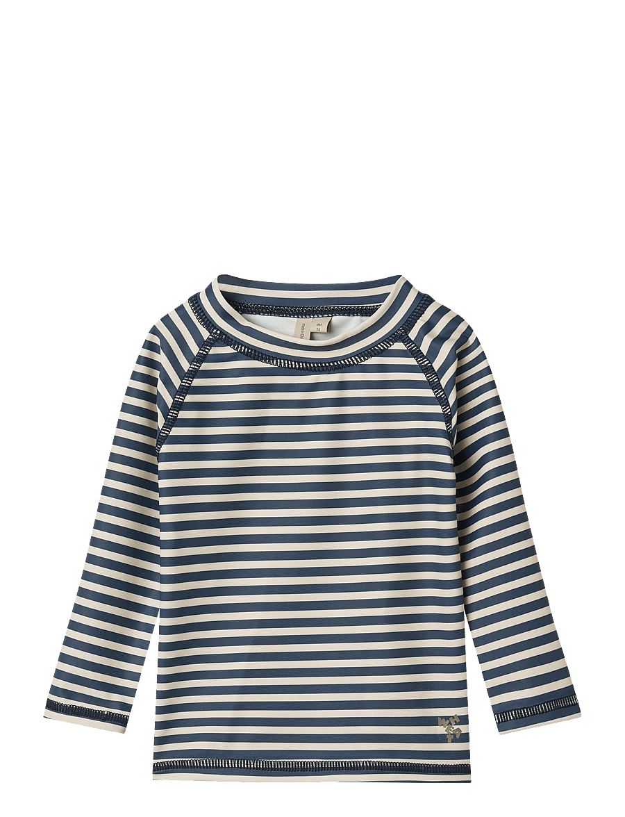 Wheat - Swim T-shirt L/S Dilan - ujumisriiete ülaosad - blue stripe - 0