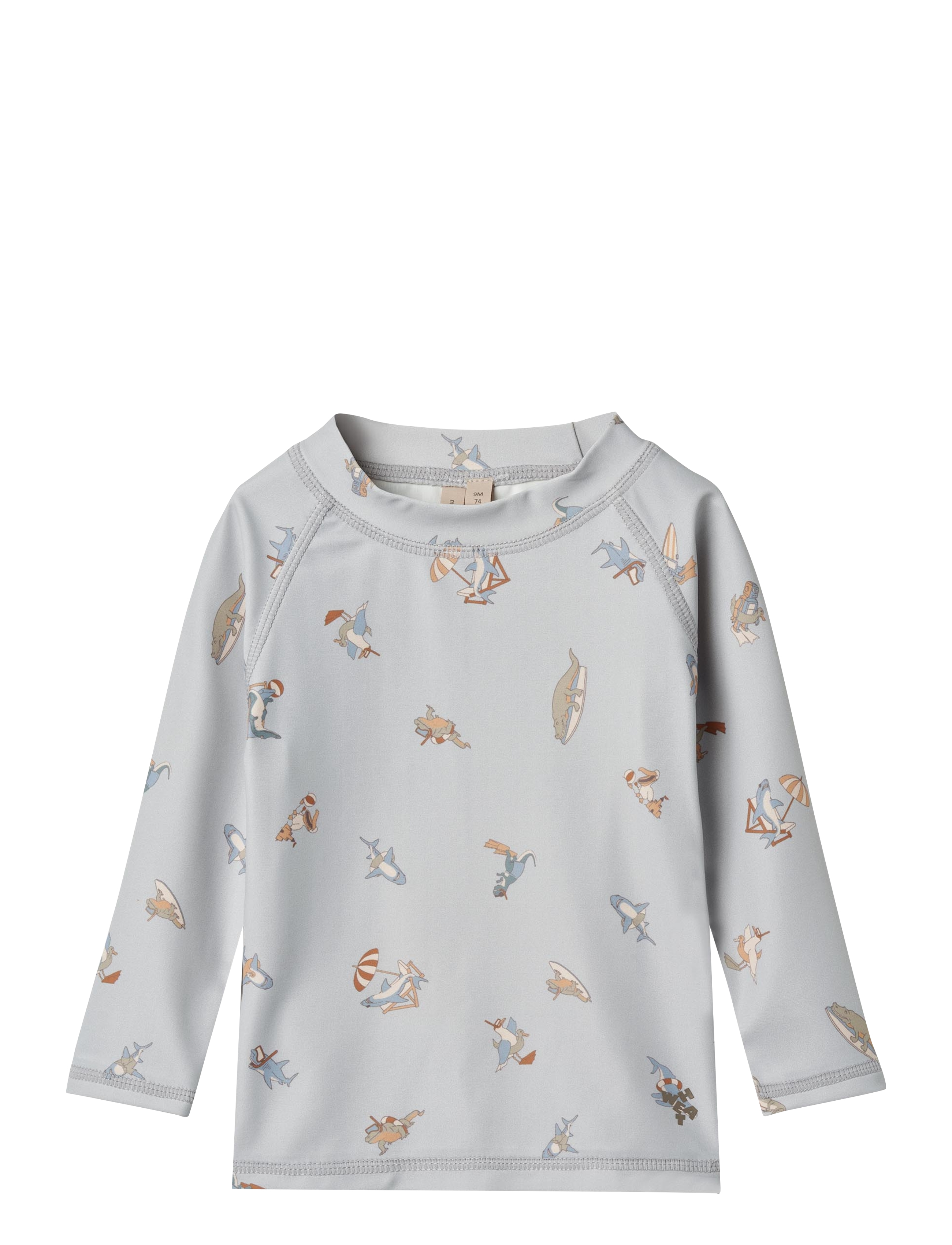 Wheat Swim T-Shirt L/S Dilan, Børn, Langærmet Svømme T-shirt, Multi/mønstret, Str: 62