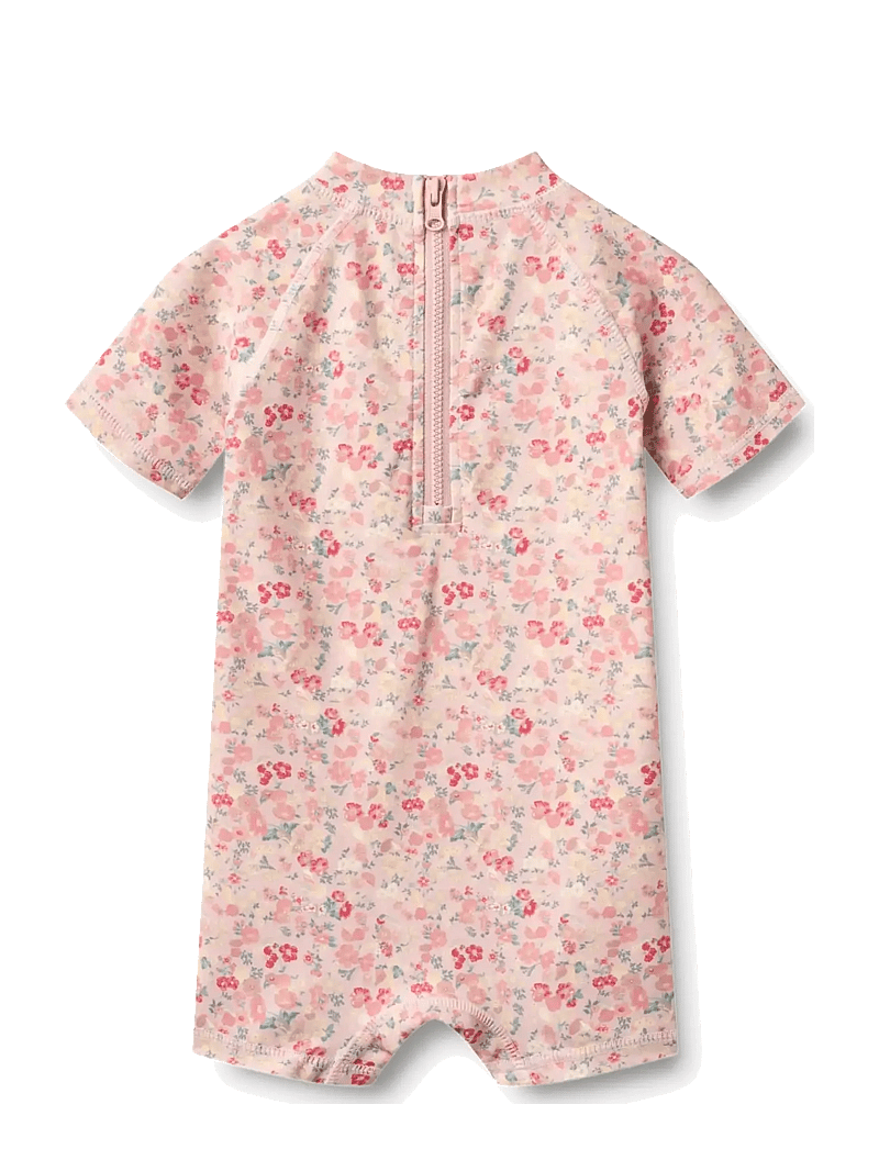 Wheat - Swimsuit S/S Cas - uv-kaitsega riided - powder flowers and seashells - 2