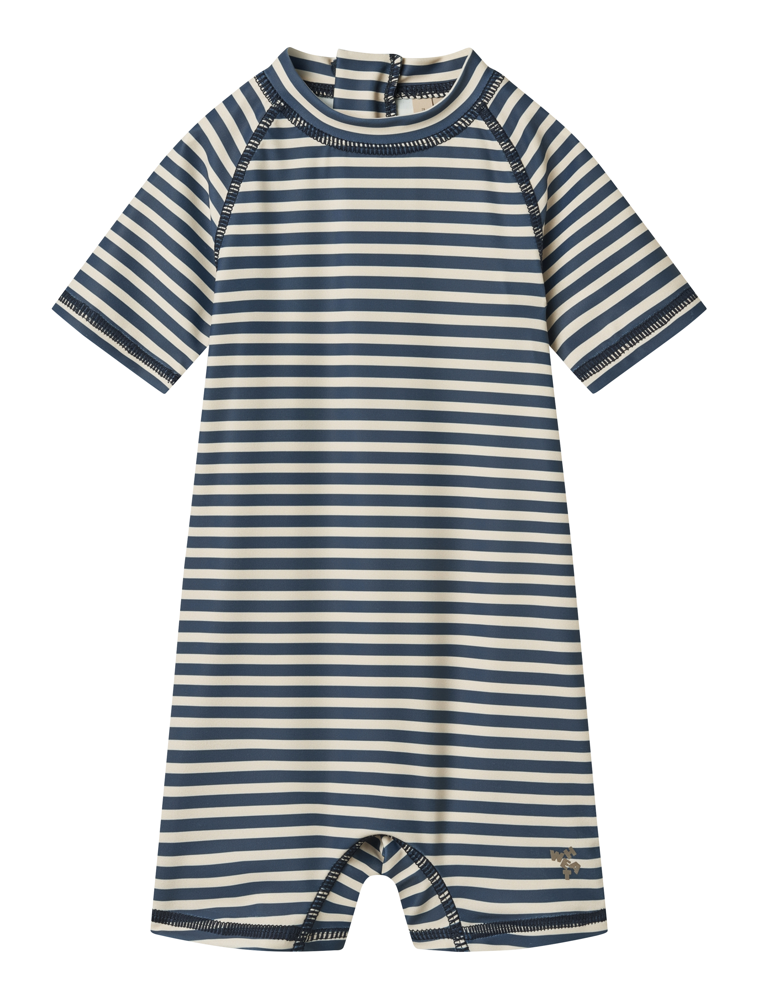 Wheat Swimsuit S/S Cas - Kleidung - BLUE STRIPE / navy