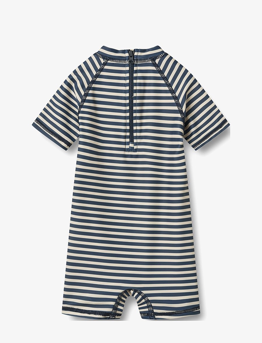 Wheat - Swimsuit S/S Cas - uv-bekleidung - blue stripe - 1