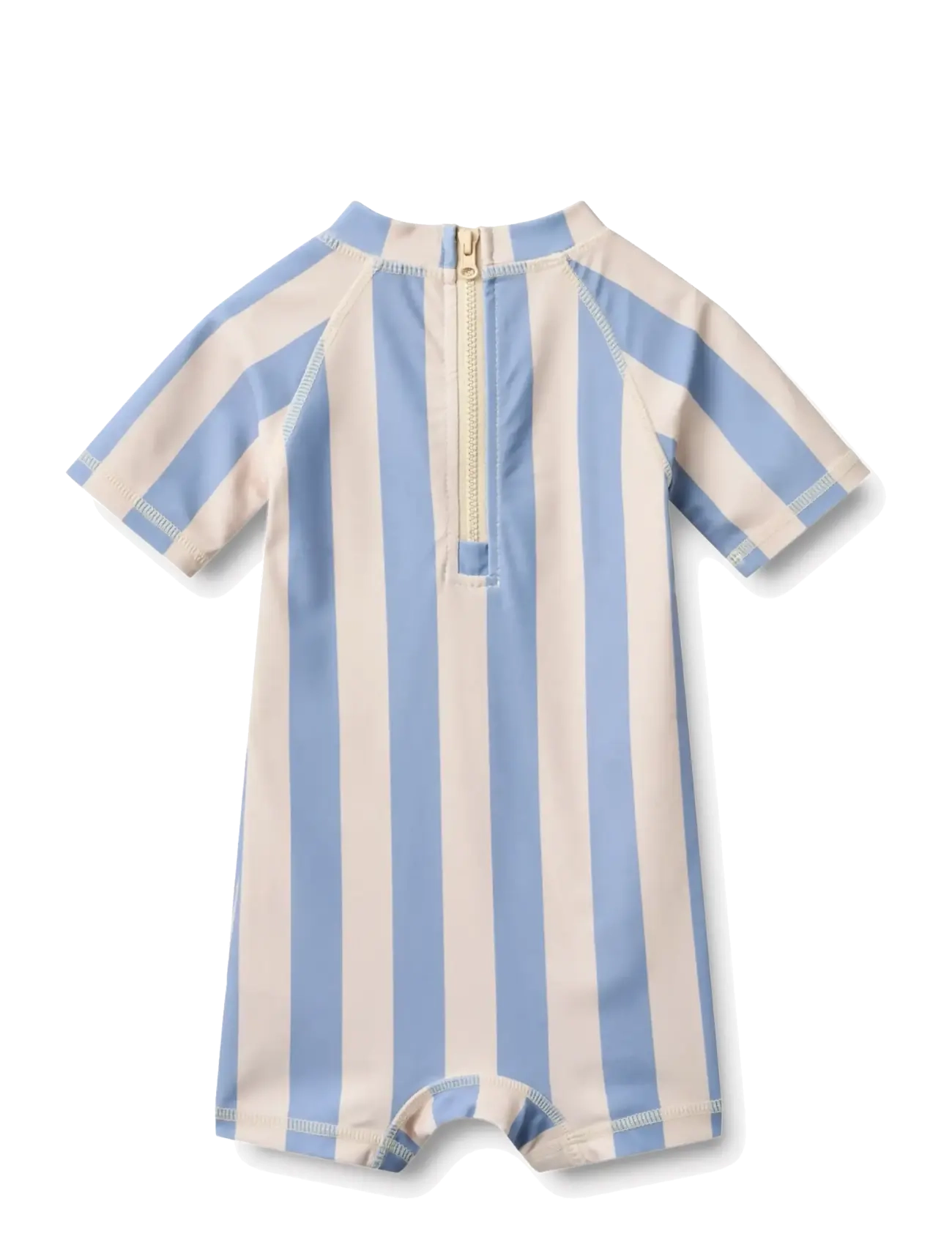 Wheat - Swimsuit S/S Cas - uv clothing - bold blue stripe - 1