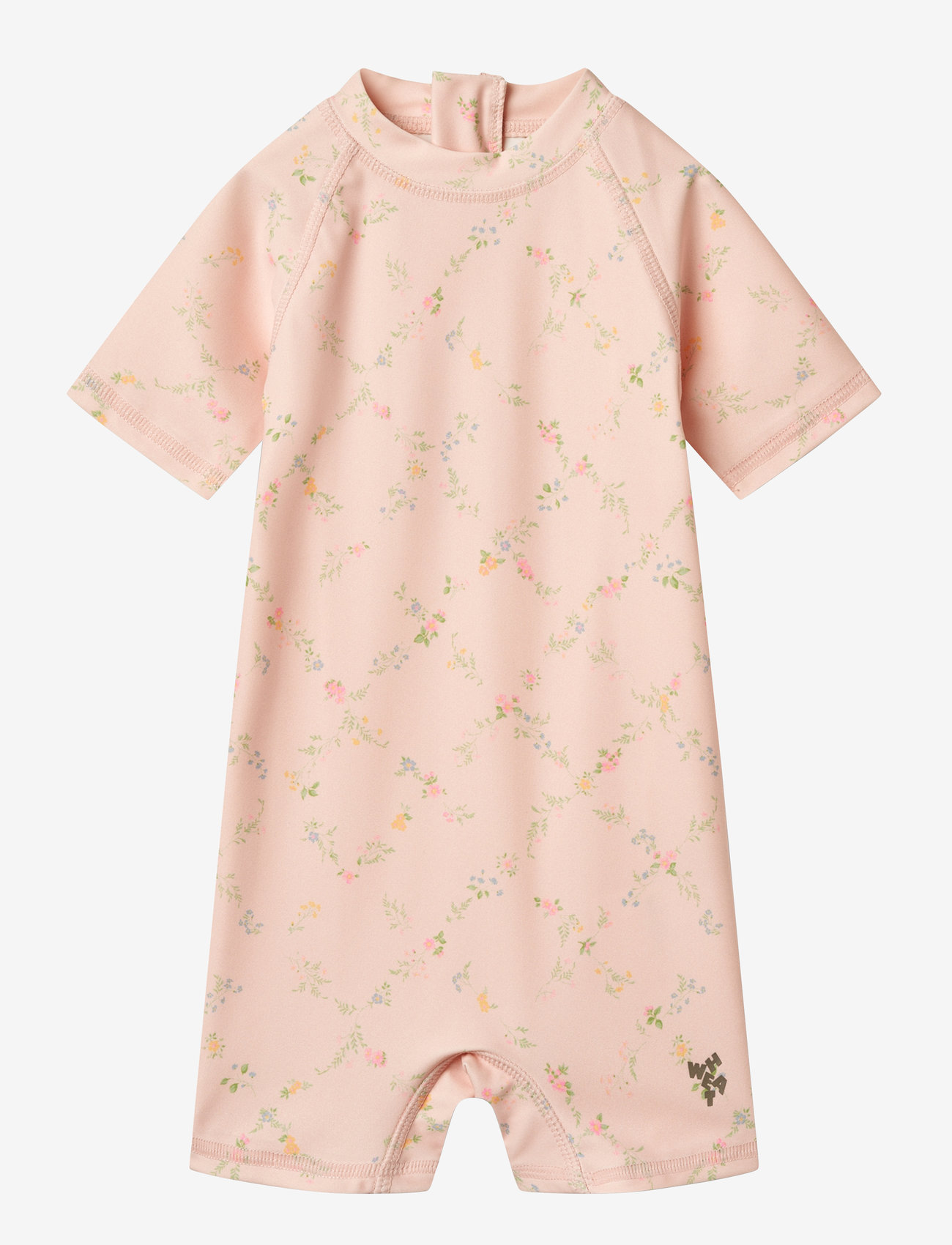 Wheat - Swimsuit S/S Cas - laveste priser - powder checked flowers - 0