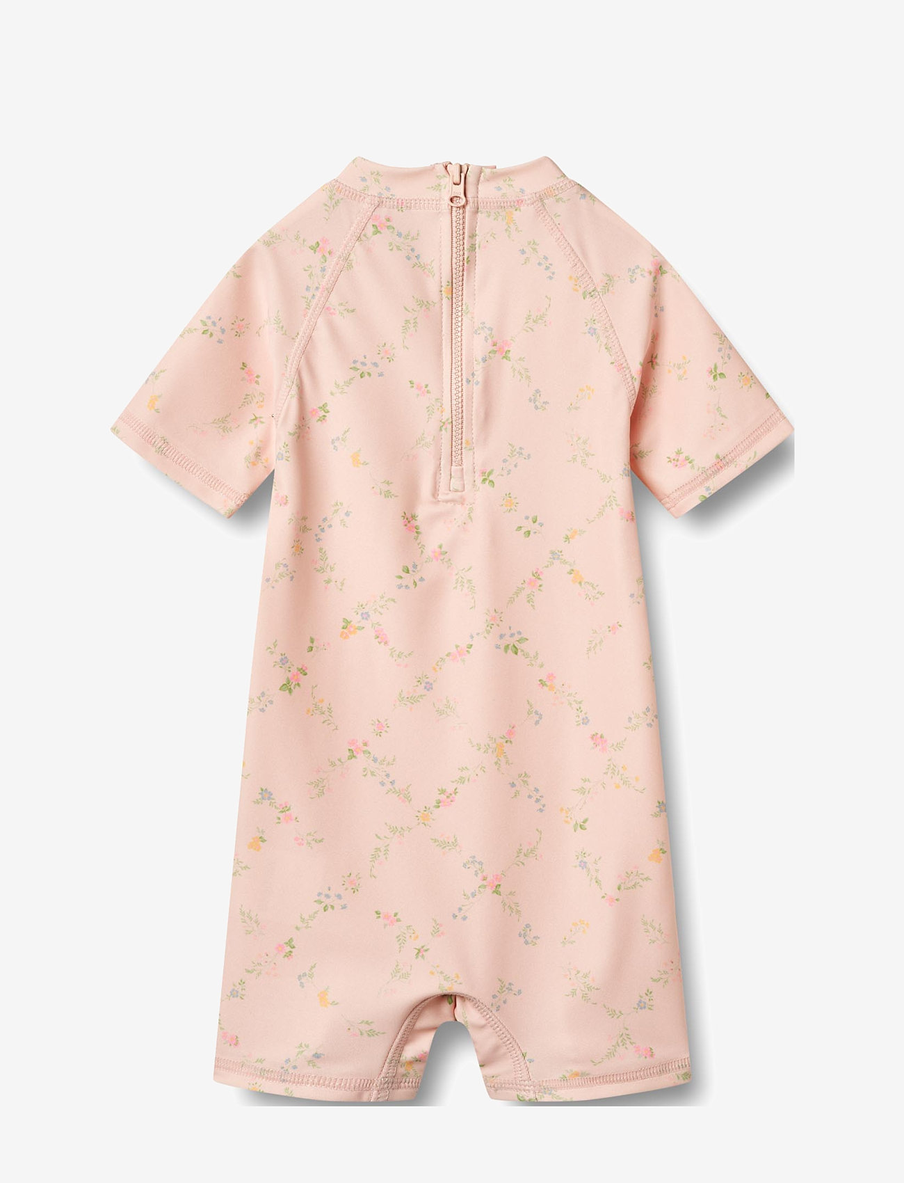 Wheat - Swimsuit S/S Cas - laveste priser - powder checked flowers - 1