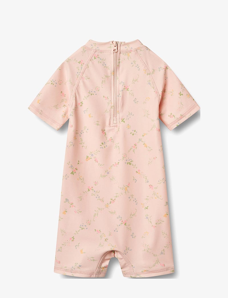 Wheat - Swimsuit S/S Cas - uv-bekleidung - powder checked flowers - 1