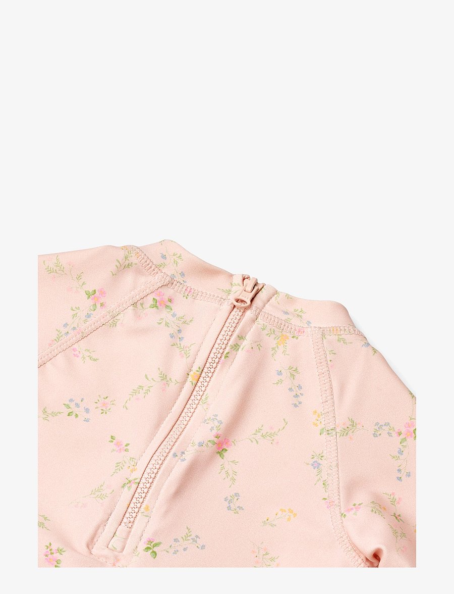 Wheat - Swimsuit S/S Cas - uv-kaitsega riided - powder checked flowers - 2