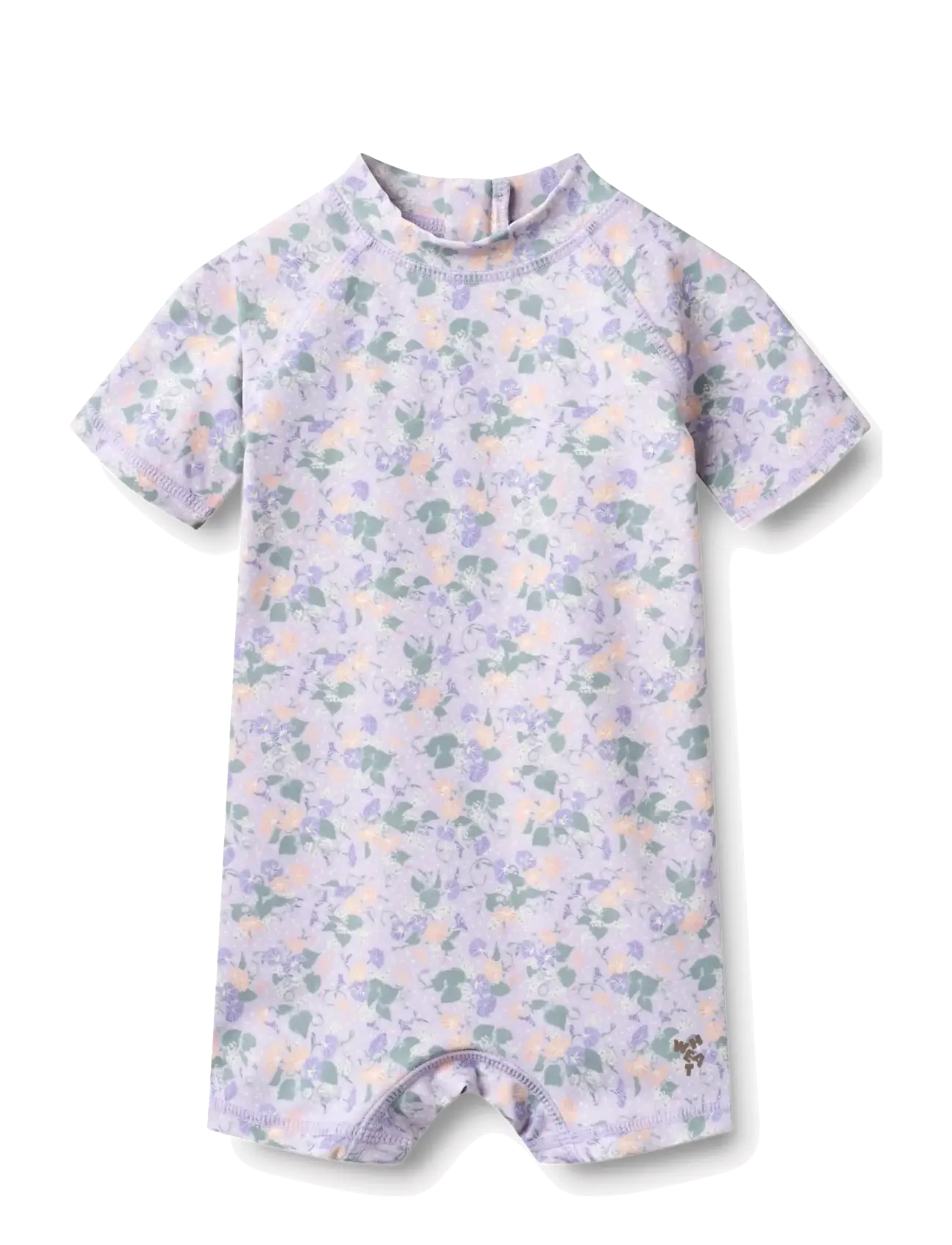 Wheat Swimsuit S/S Cas - Tøj - PURPLE LIGHT PETUNIAS / purple