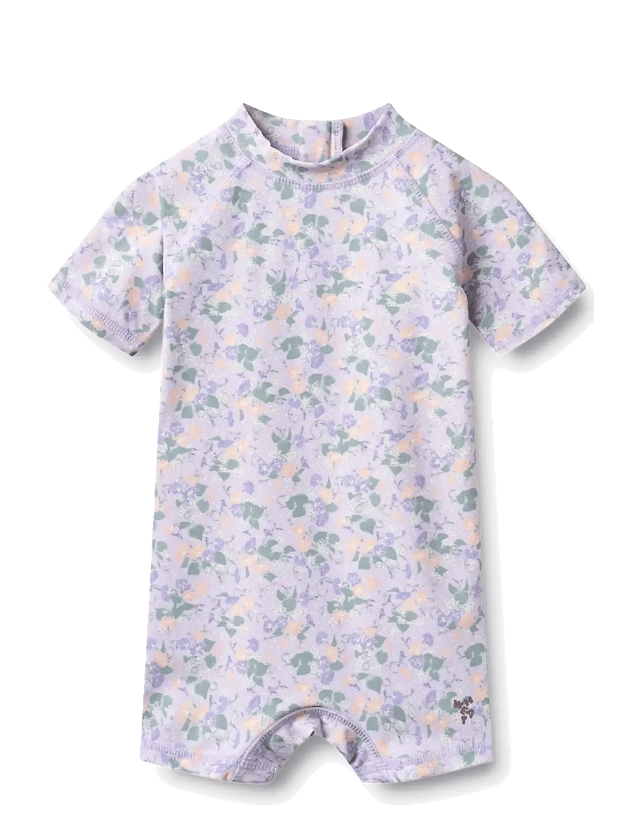 Wheat - Swimsuit S/S Cas - uv-kaitsega riided - purple light petunias - 0