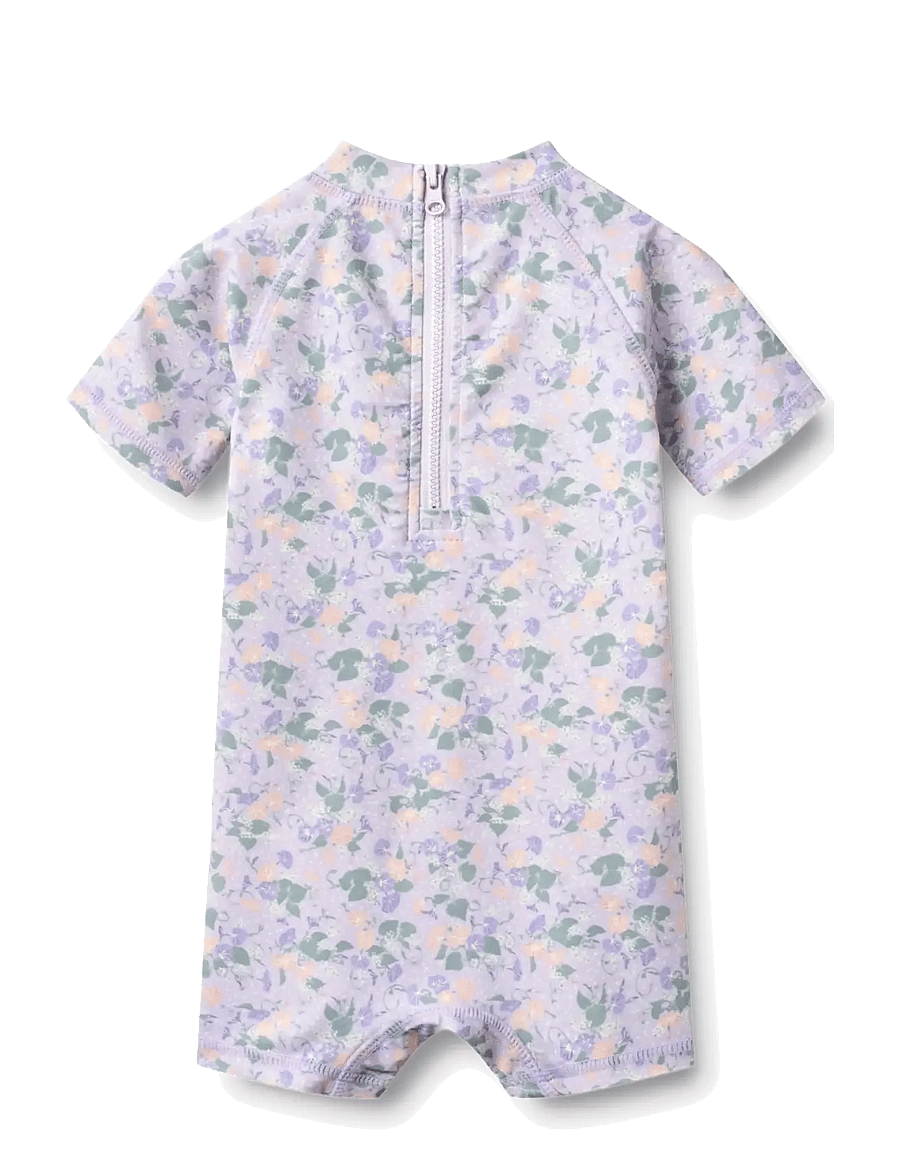 Wheat - Swimsuit S/S Cas - uv-kaitsega riided - purple light petunias - 1