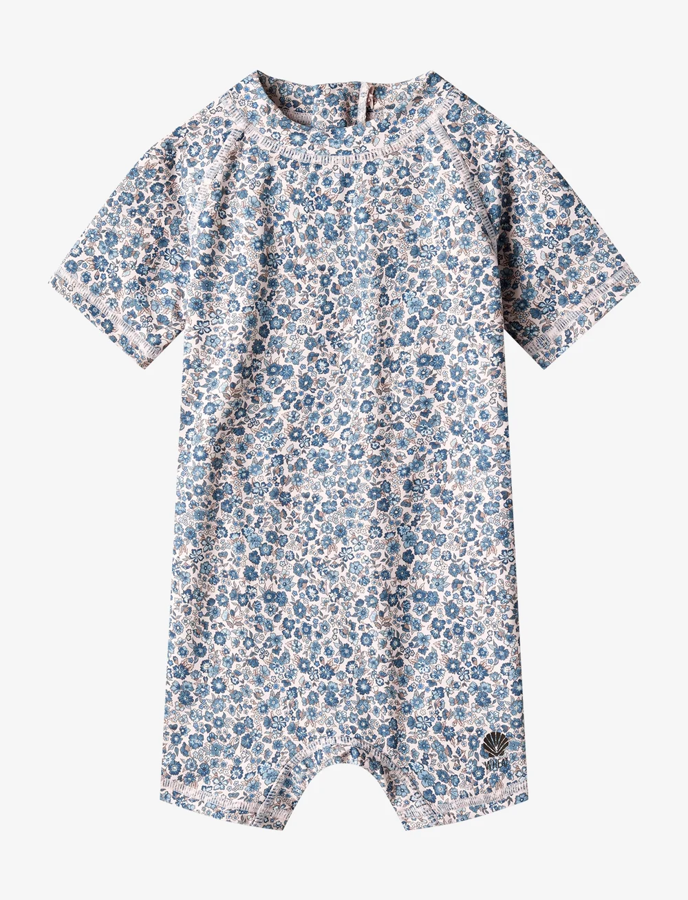 Wheat - Swimsuit S/S Cas - badeanzüge - blue flower meadow - 0