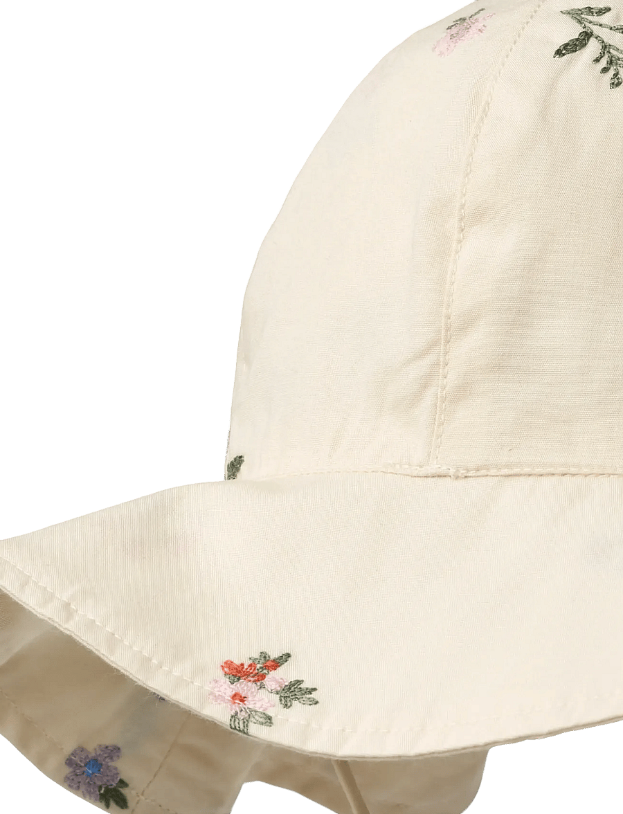 Wheat - Sun Hat Daisy - solhattar - ivory embroidery flowers - 1