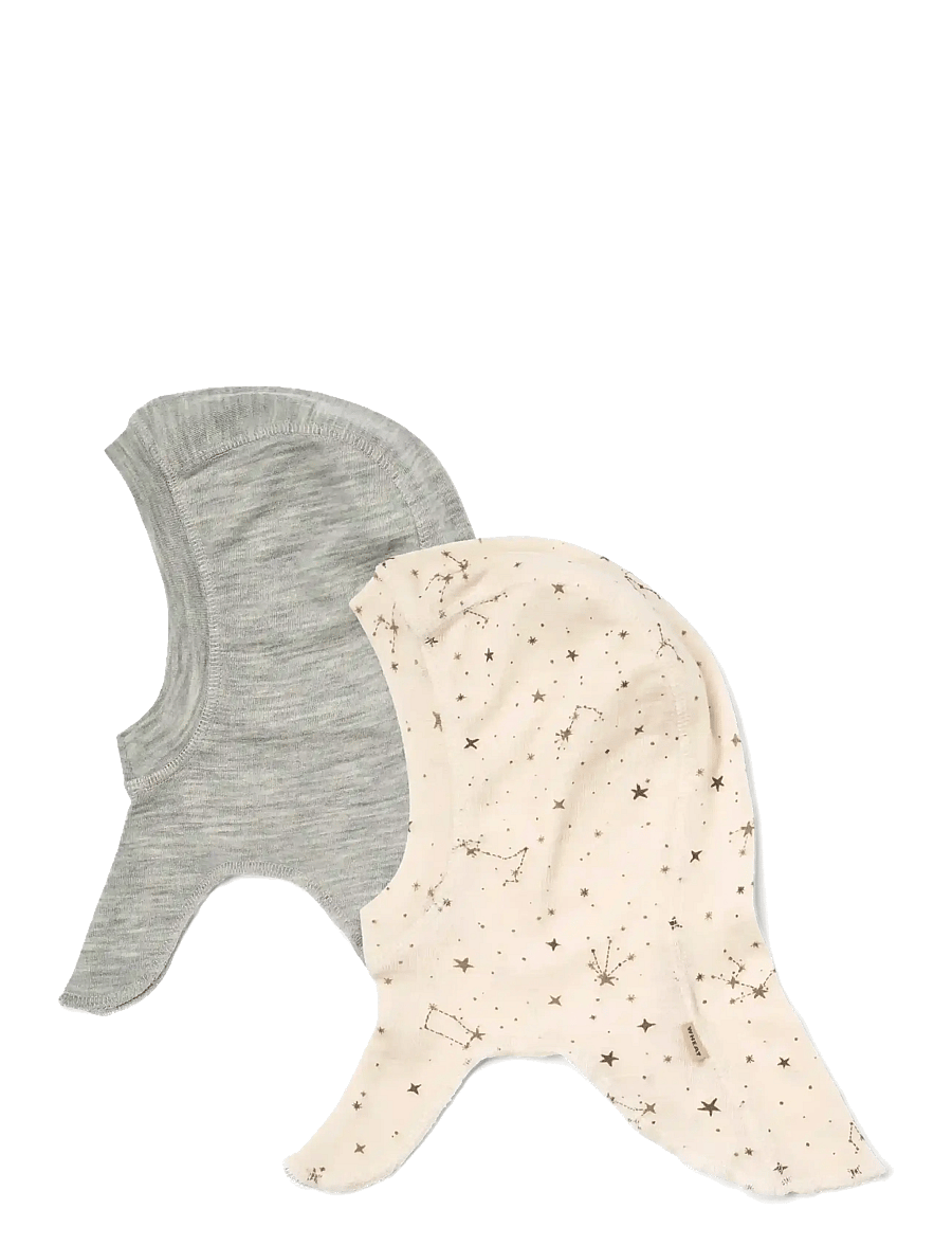 Wheat - 2 wool Balaclava Felix - vinteraccessoarer - eggshell stars - 0