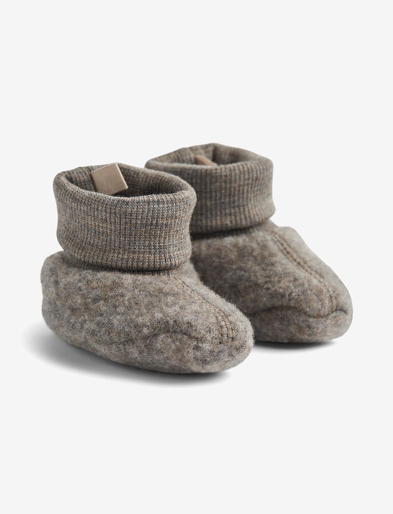 Wheat - Wool Fleece Booties Lei - brown melange - 0