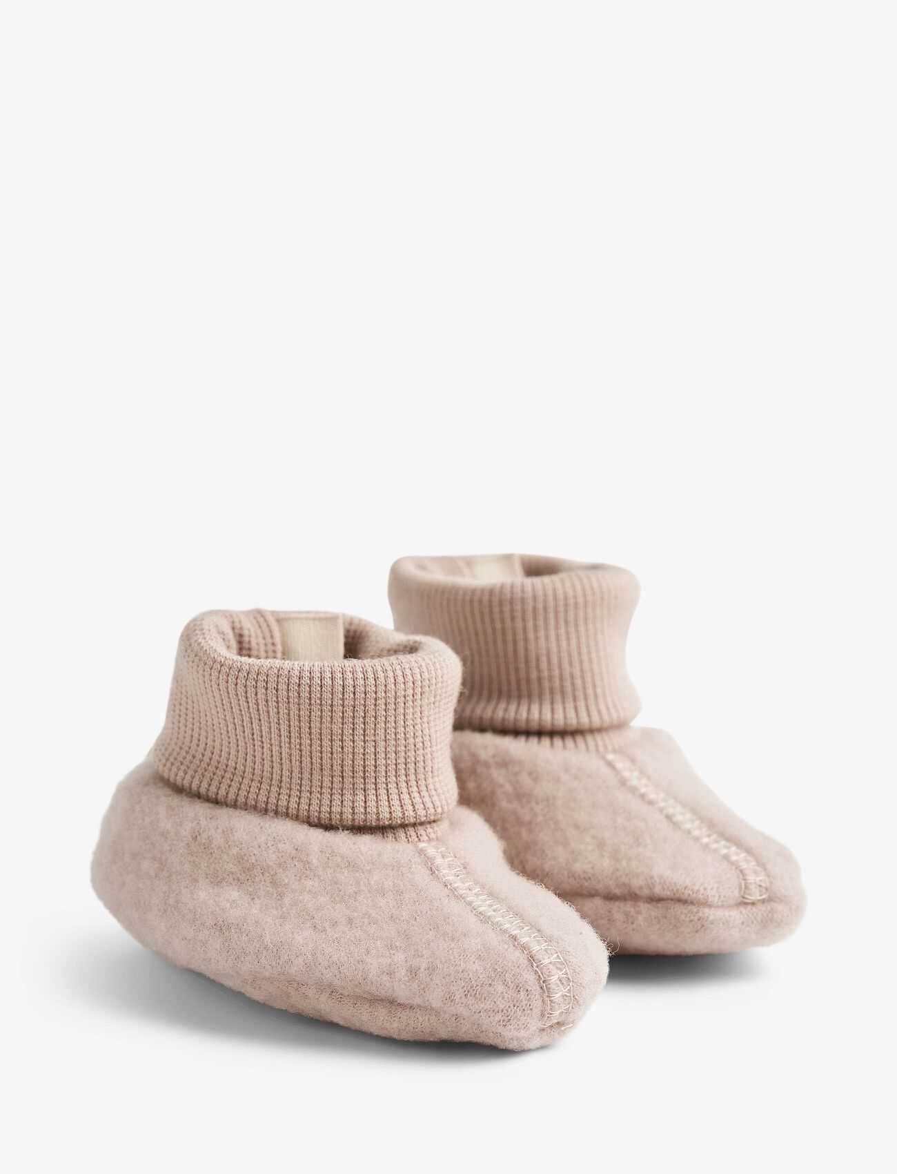 Wheat - Wool Fleece Booties Lei - dry rose - 0