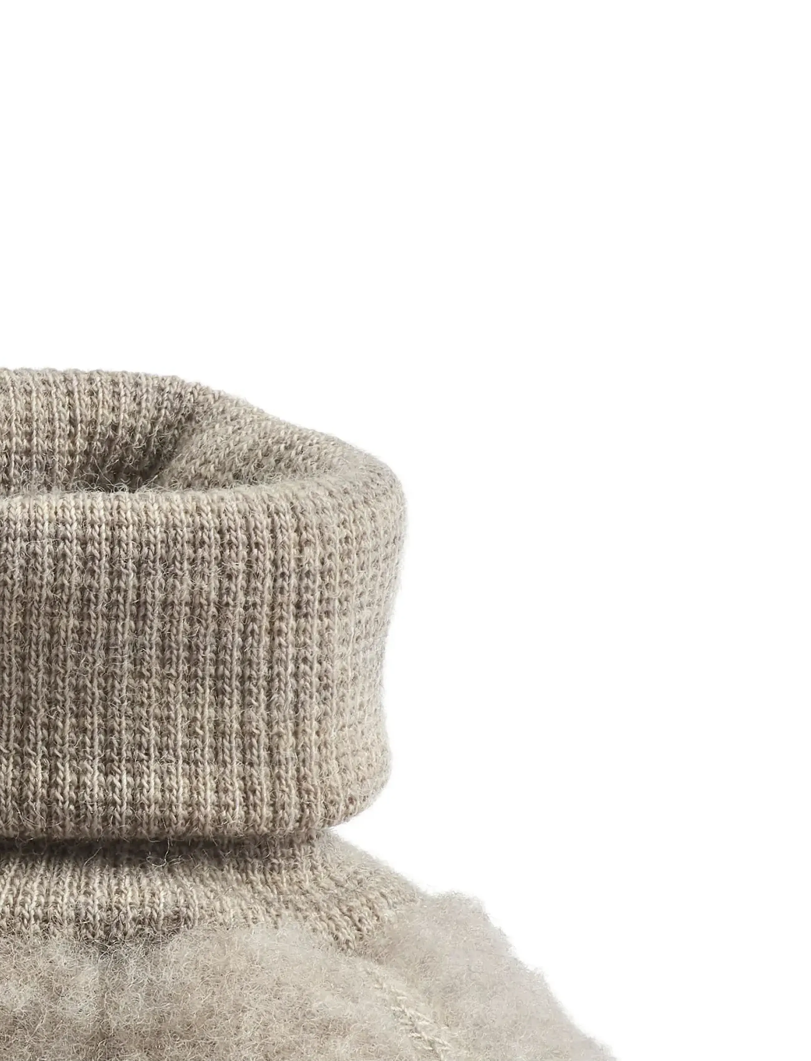 Wheat - Wool Fleece Booties Lei - sussid - khaki melange - 1