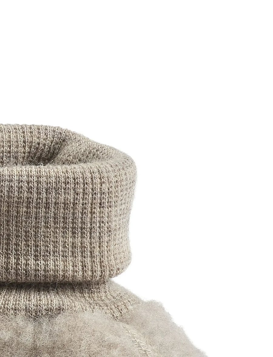 Wheat - Wool Fleece Booties Lei - sussid - khaki melange - 1