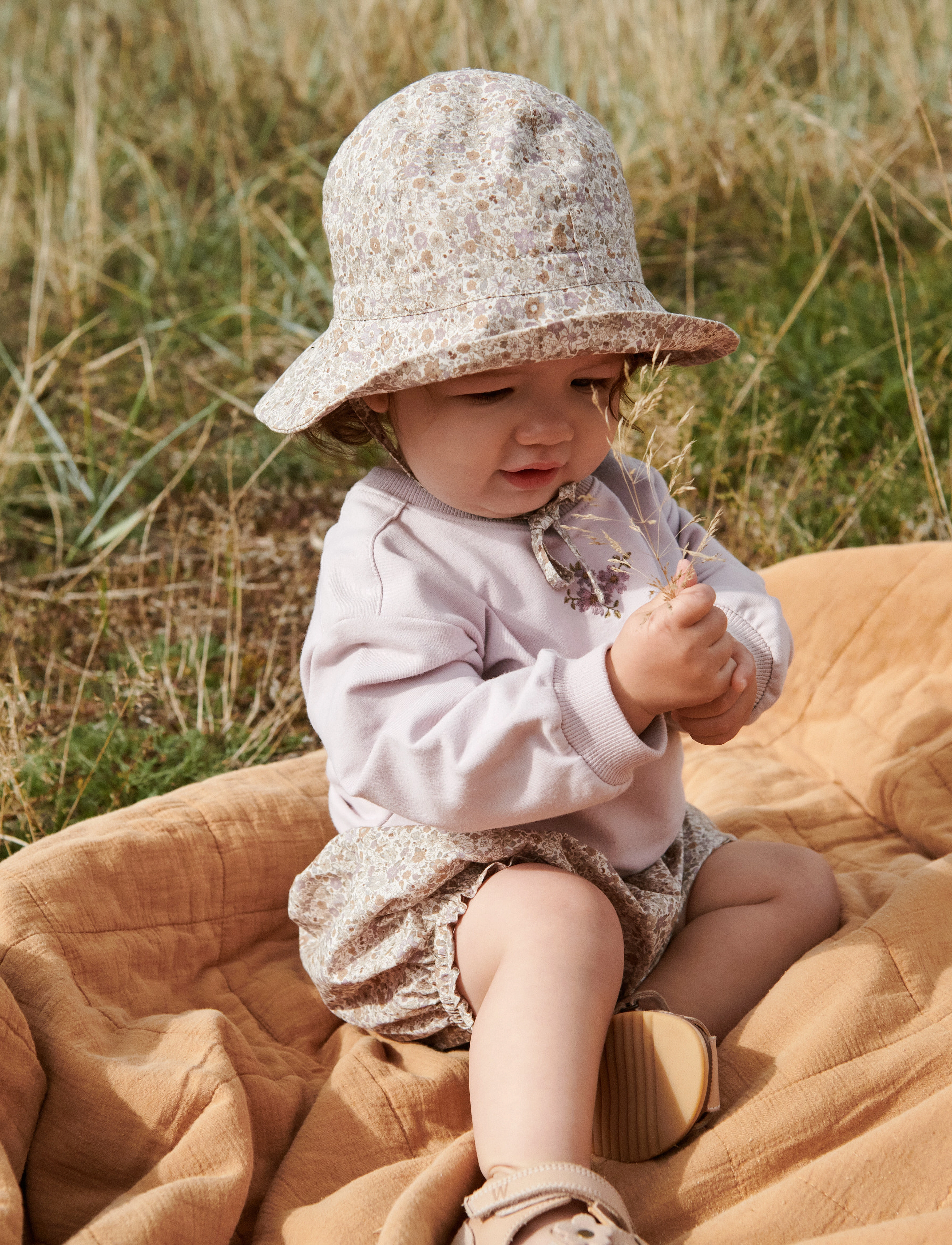 Wheat - Sun Hat Chloè - soft lilac flowers - 4