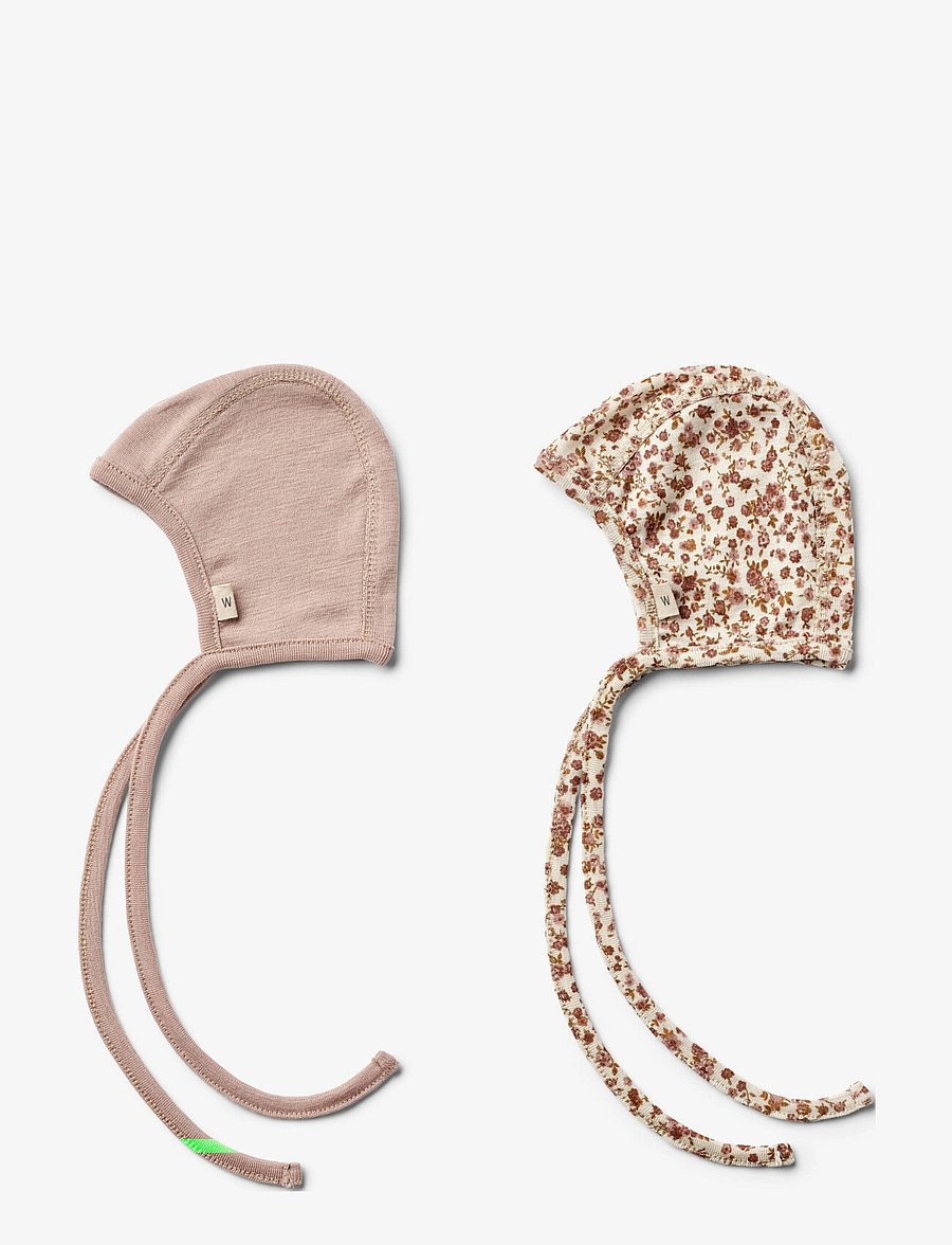Wheat - 2 Wool Cap Billie - babymützen - rose flowers - 0