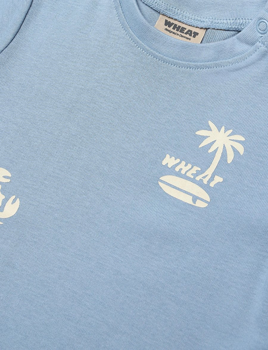 Wheat - T-shirt S/S Ib - kortærmede t-shirts - faded denim - 2