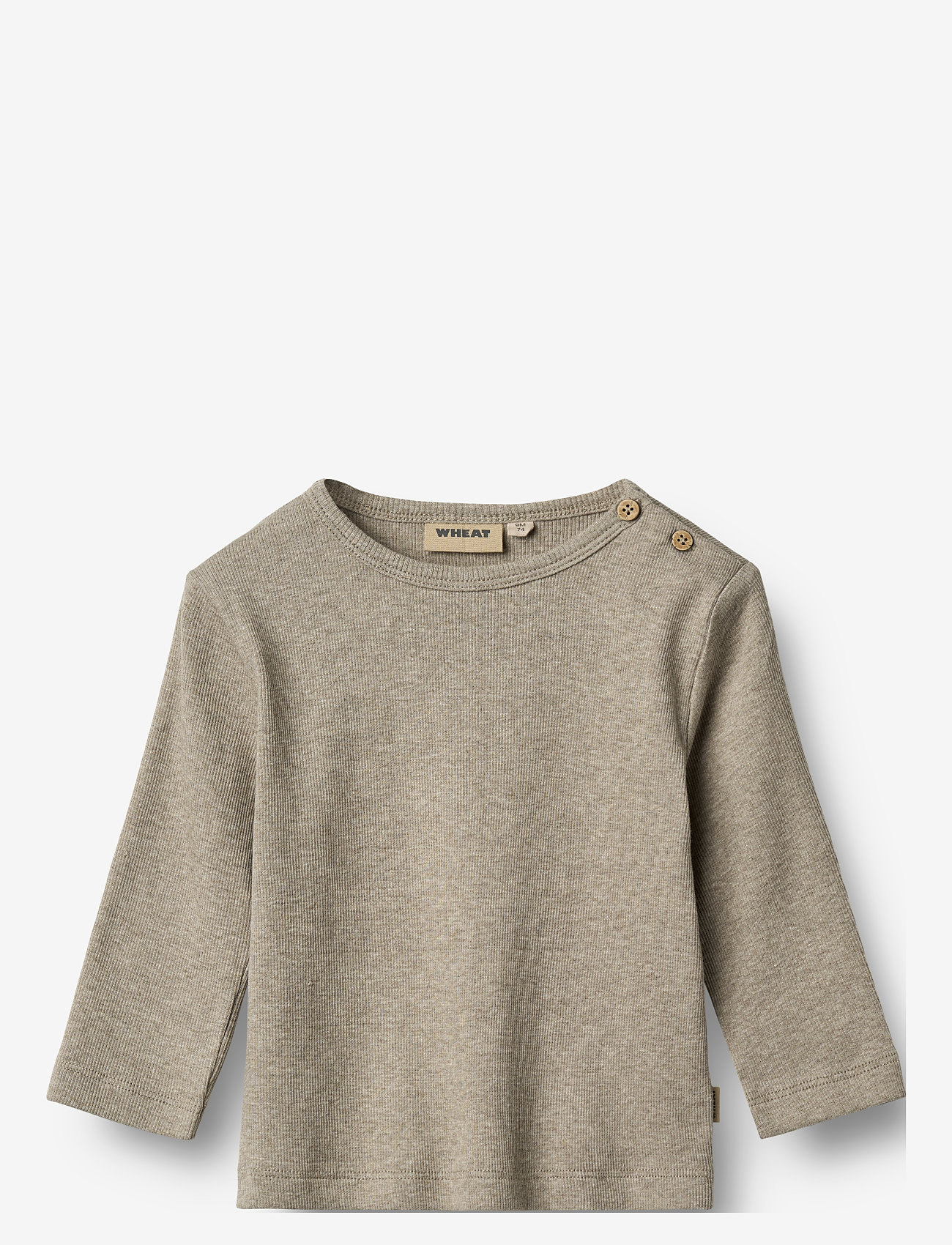 Wheat - T-Shirt L/S Milo - pikkade varrukatega t-särgid - gravel melange - 0